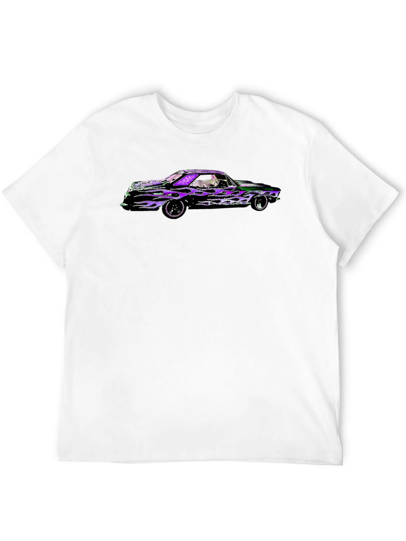 Flame Car Graphic Black T-Shirt