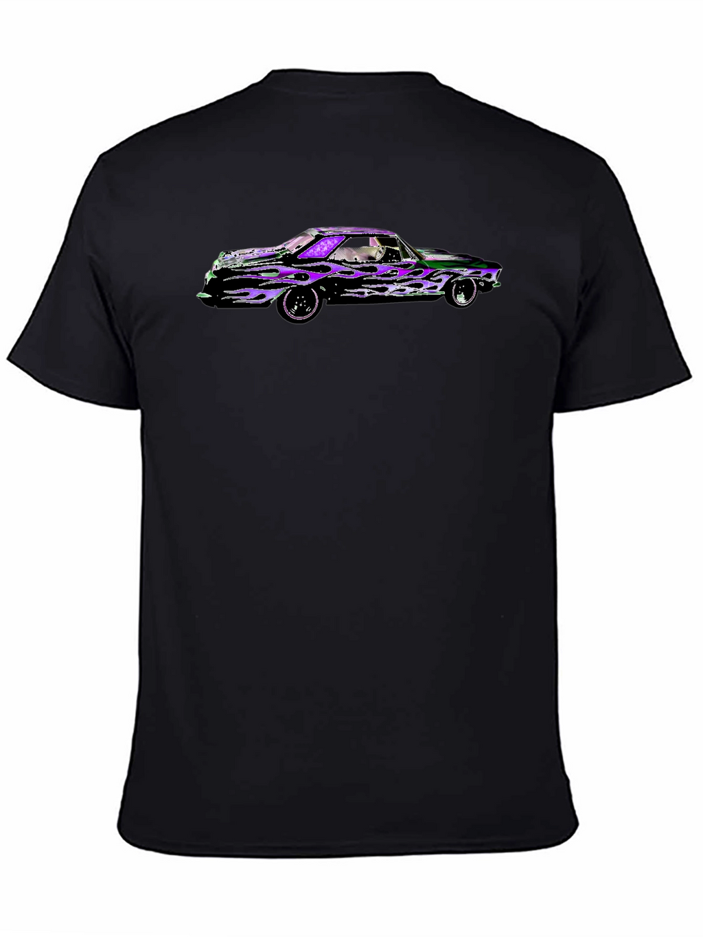 Flame Car Graphic Black T-Shirt
