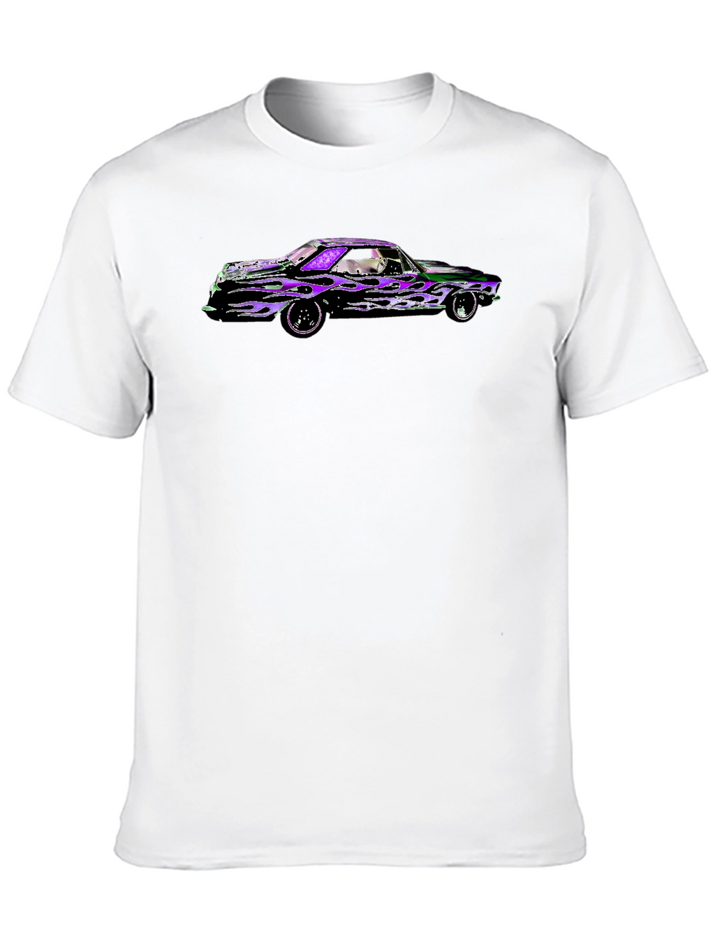 Flame Car Graphic Black T-Shirt