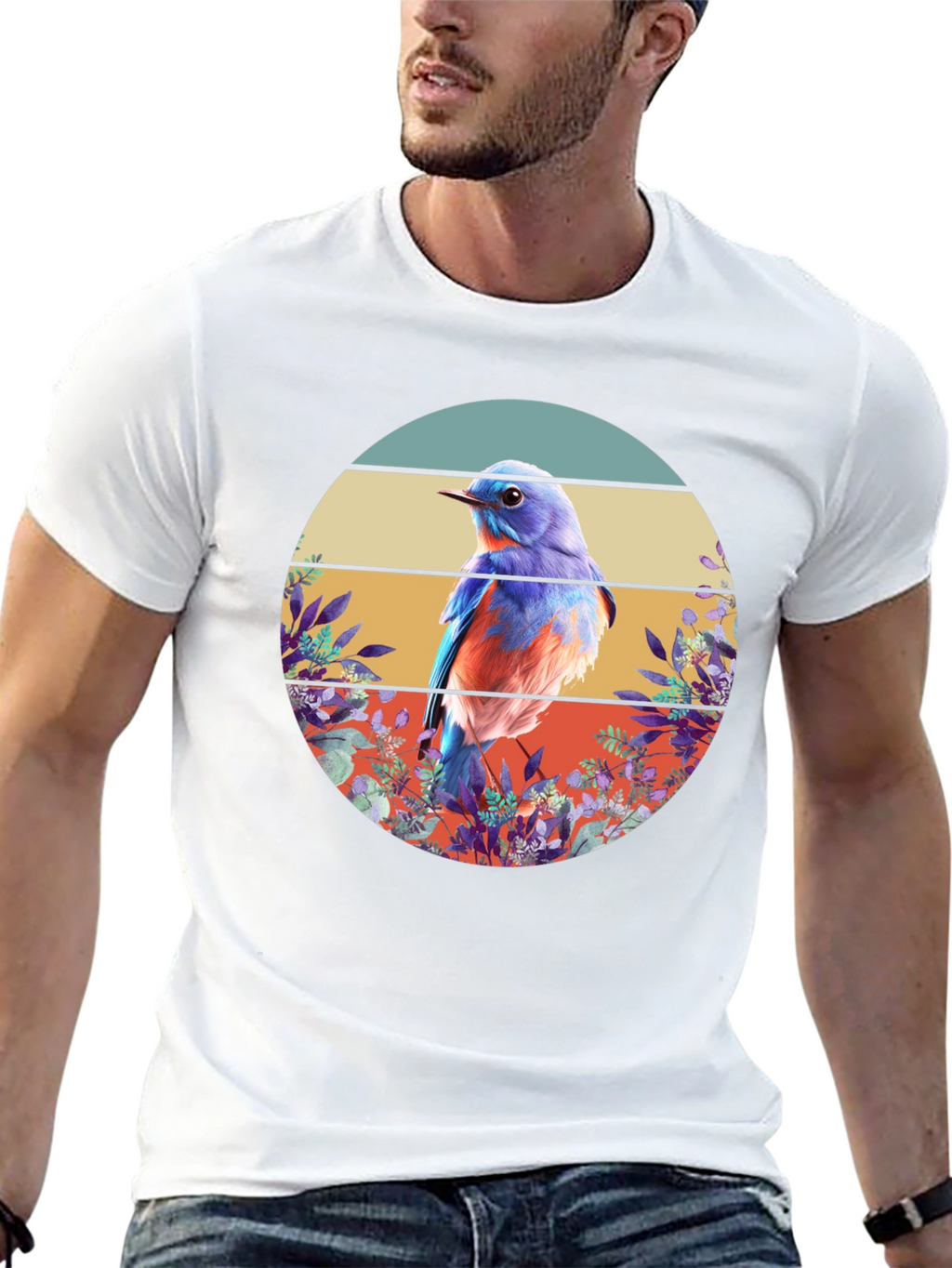 Bluebird Graphic Tee - Nature Inspired Design