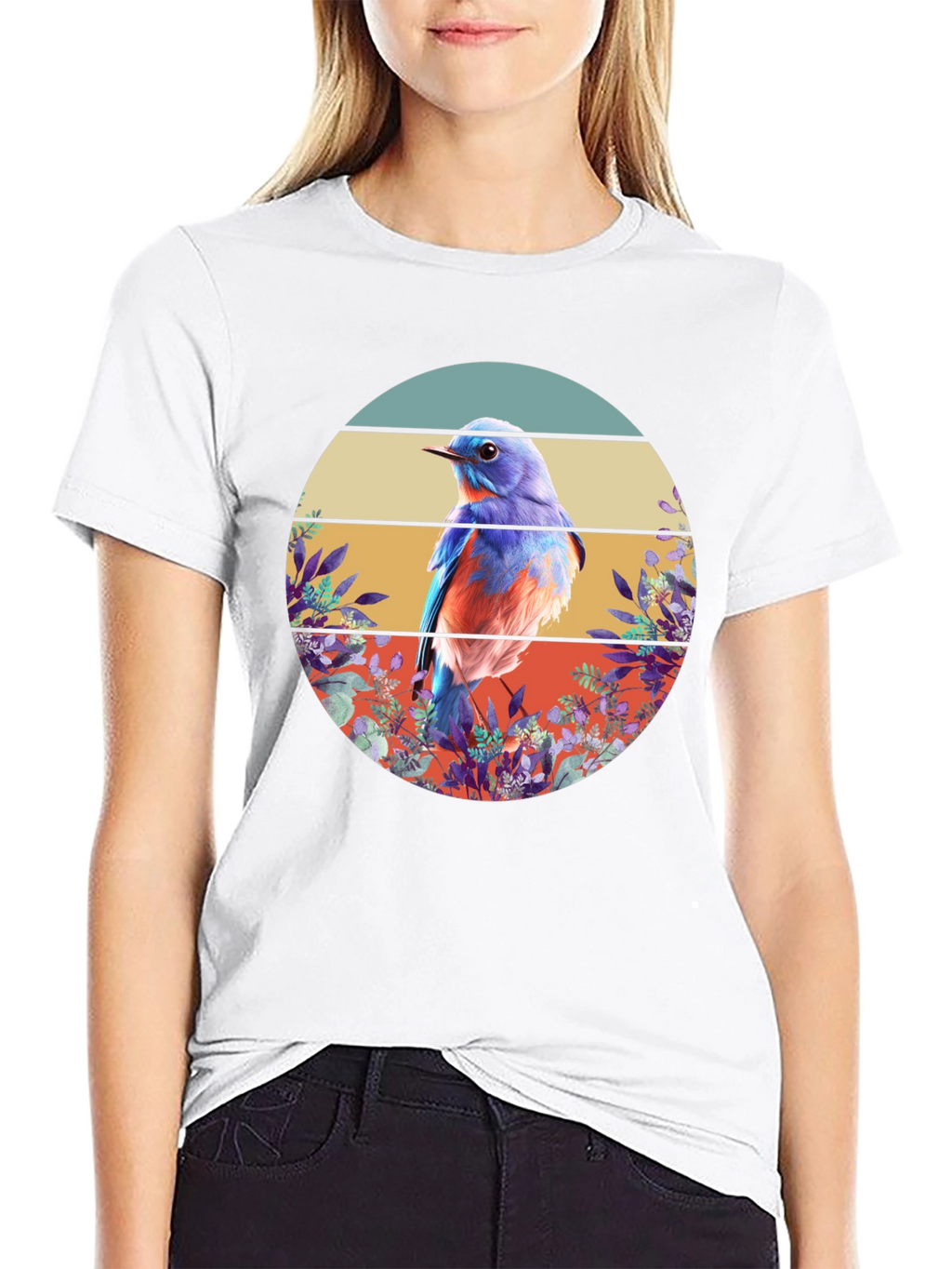 Bluebird Graphic Tee - Nature Inspired Design