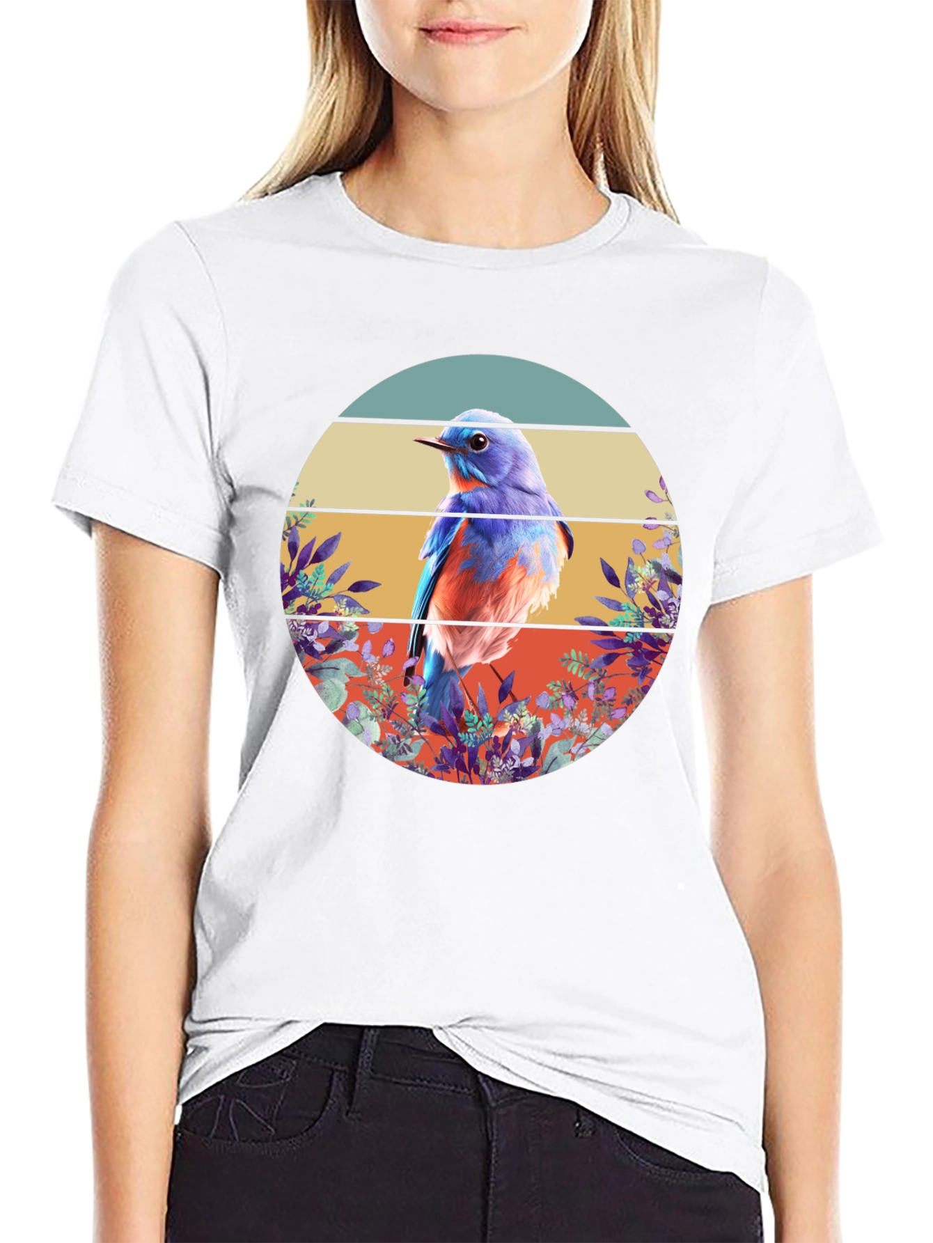 Bluebird Graphic Tee - Nature Inspired Design