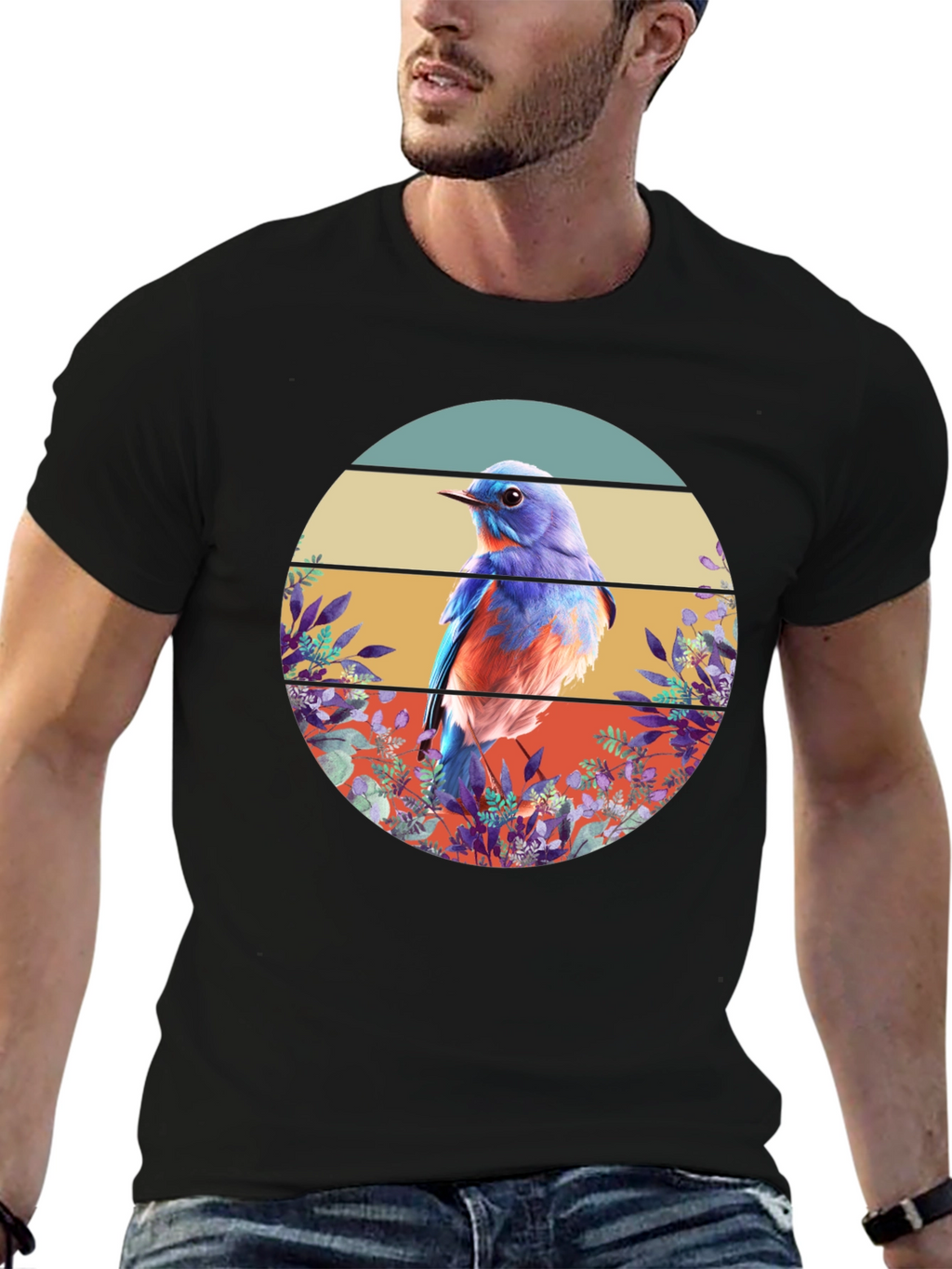 Bluebird Graphic Tee - Nature Inspired Design