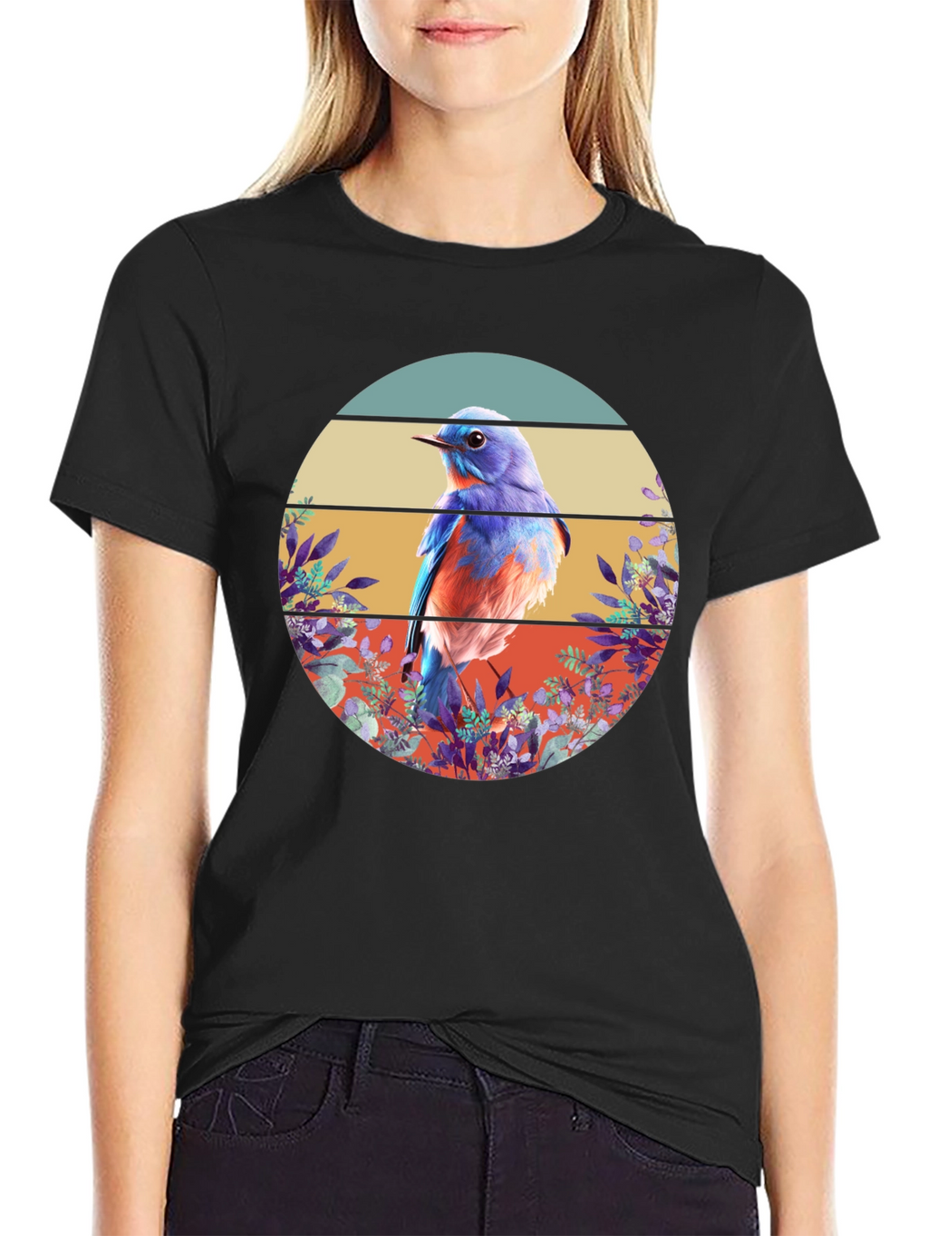 Bluebird Graphic Tee - Nature Inspired Design