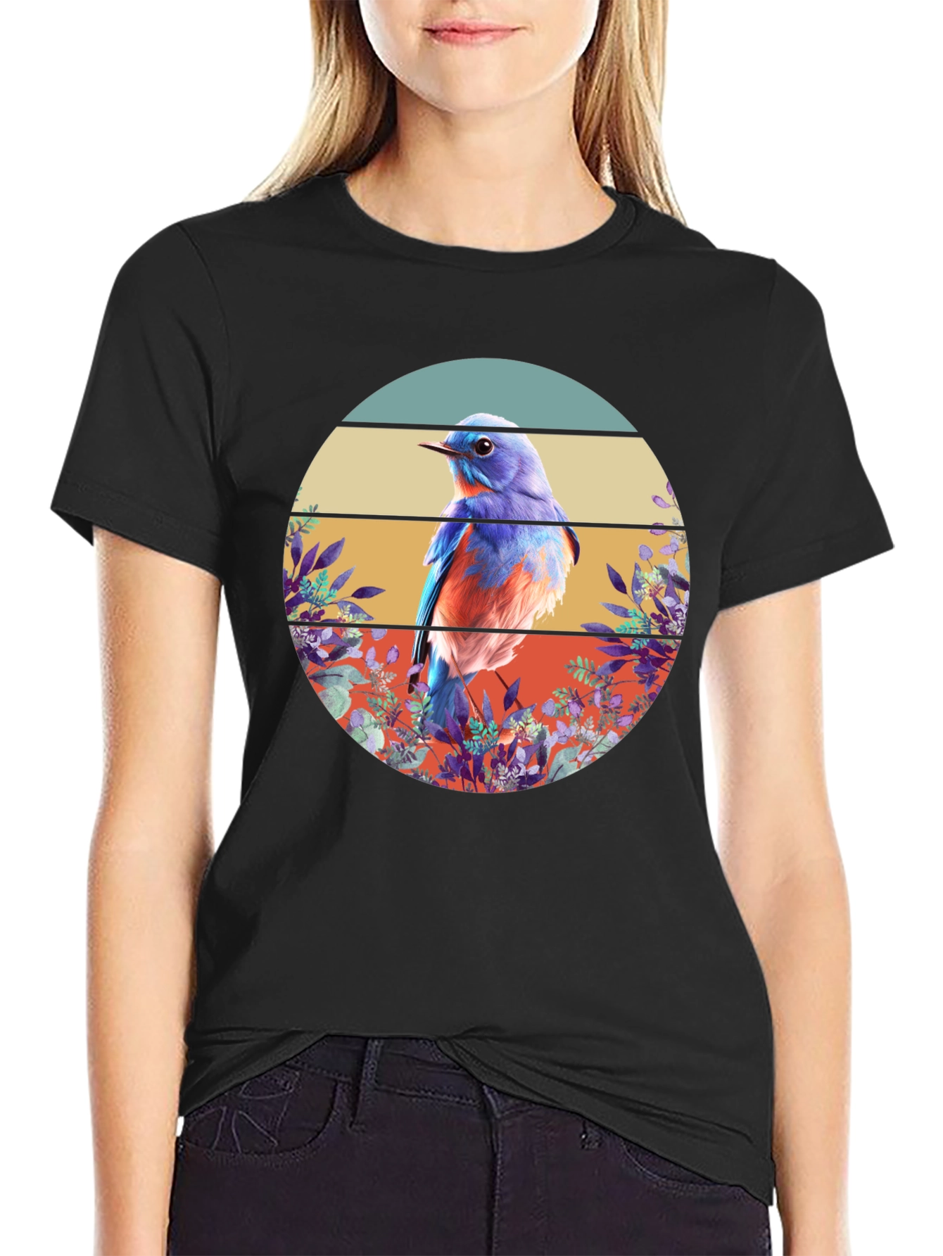 Bluebird Graphic Tee - Nature Inspired Design