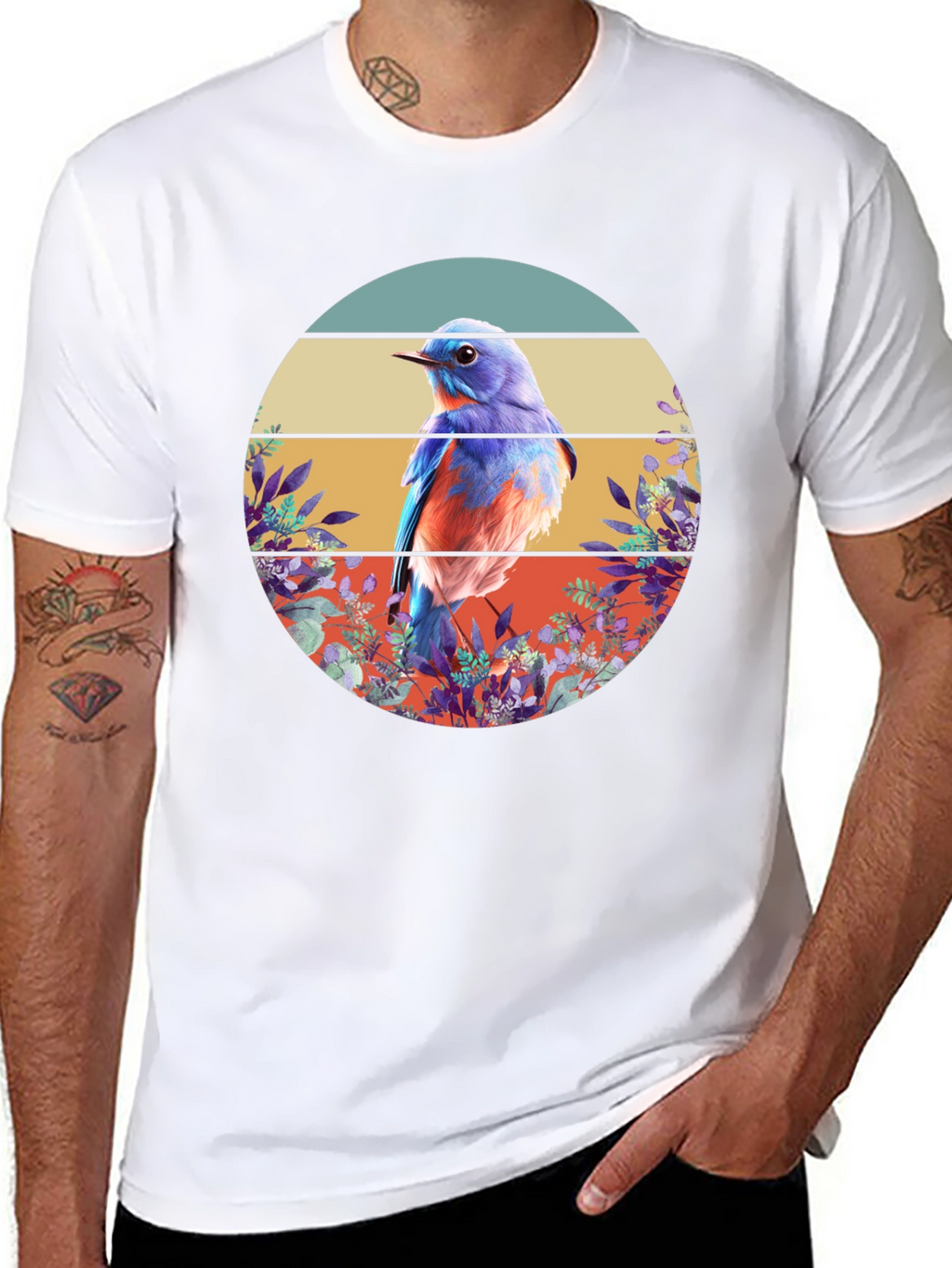 Bluebird Graphic Tee - Nature Inspired Design