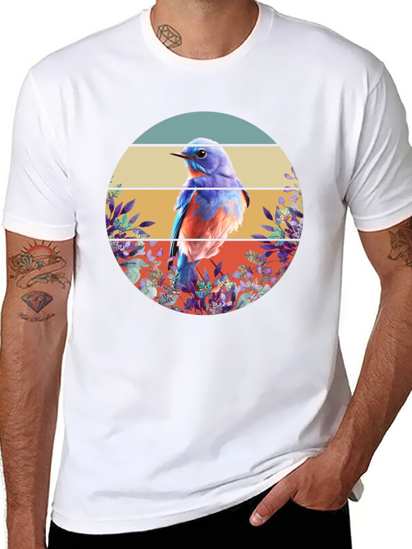 Bluebird Graphic Tee - Nature Inspired Design