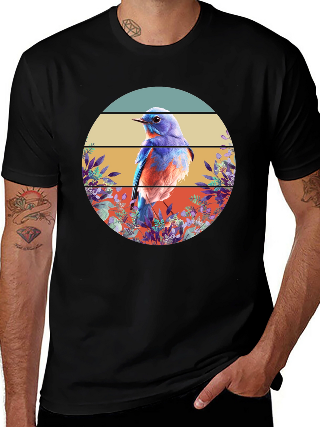 Bluebird Graphic Tee - Nature Inspired Design