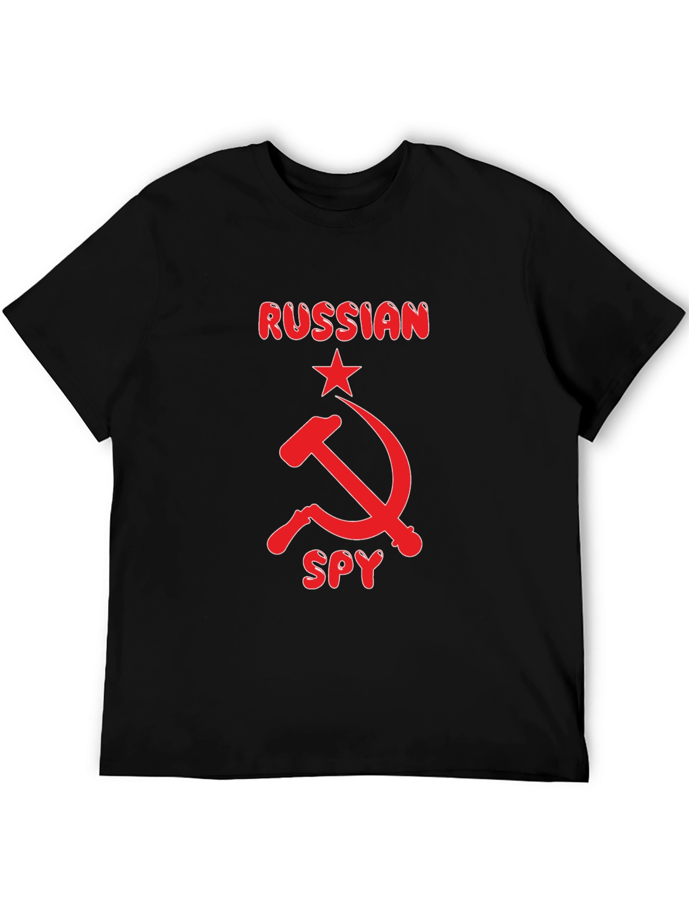 Russian Spy Graphic Tee - Black Cotton T-Shirt