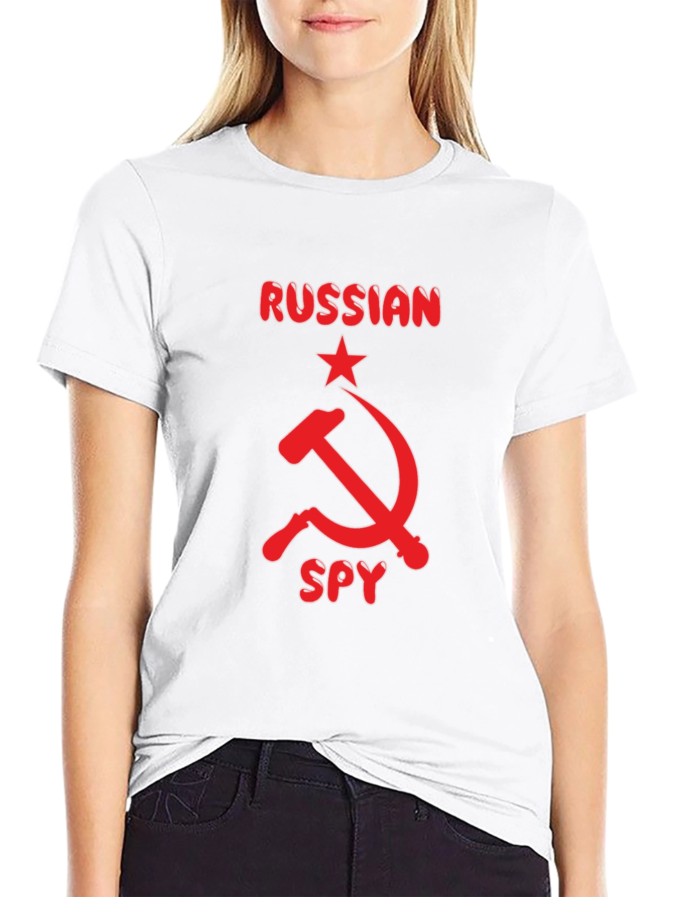 Russian Spy Graphic Tee - Black Cotton T-Shirt