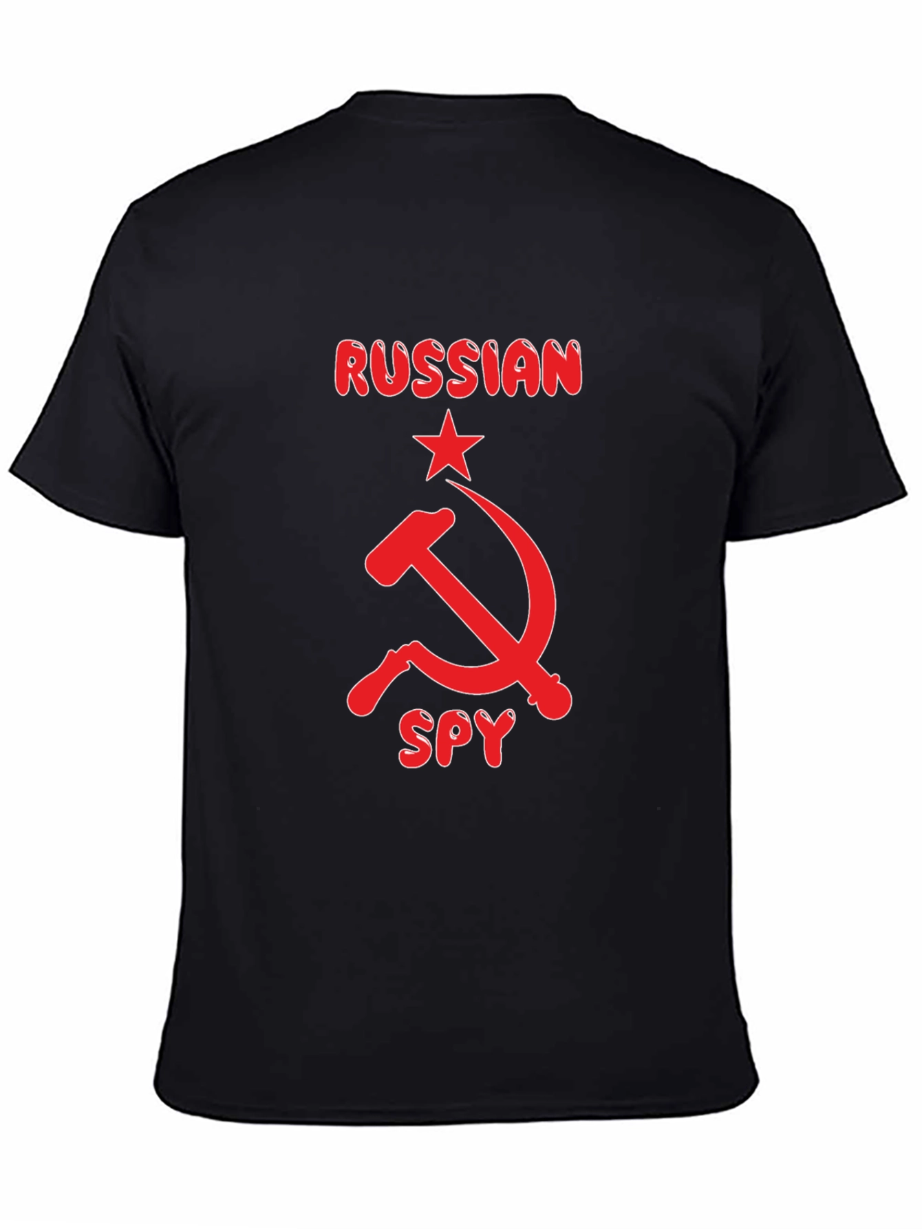 Russian Spy Graphic Tee - Black Cotton T-Shirt