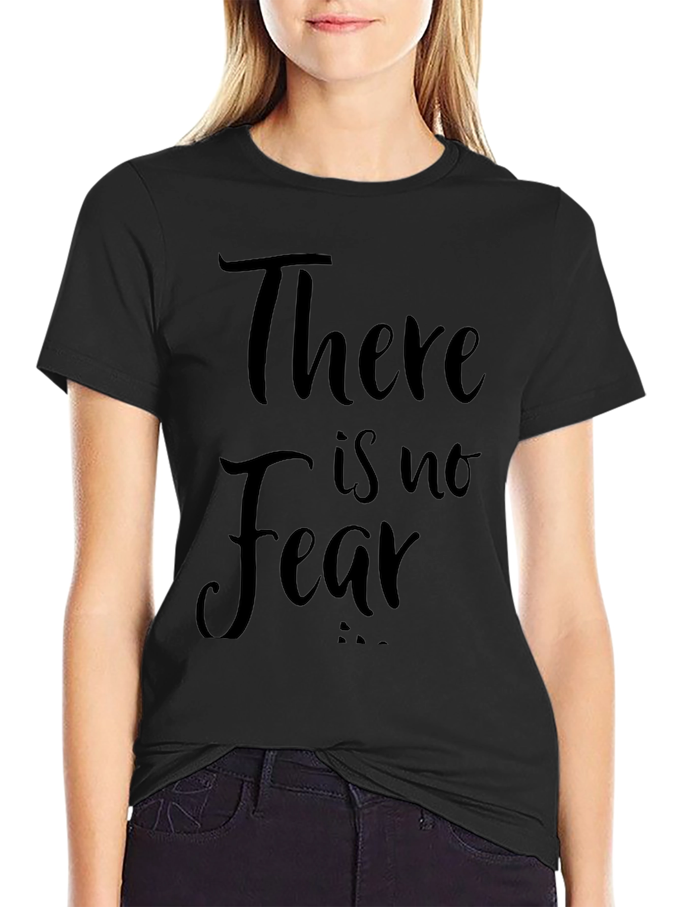 There is No Fear - Black Graphic T-Shirt