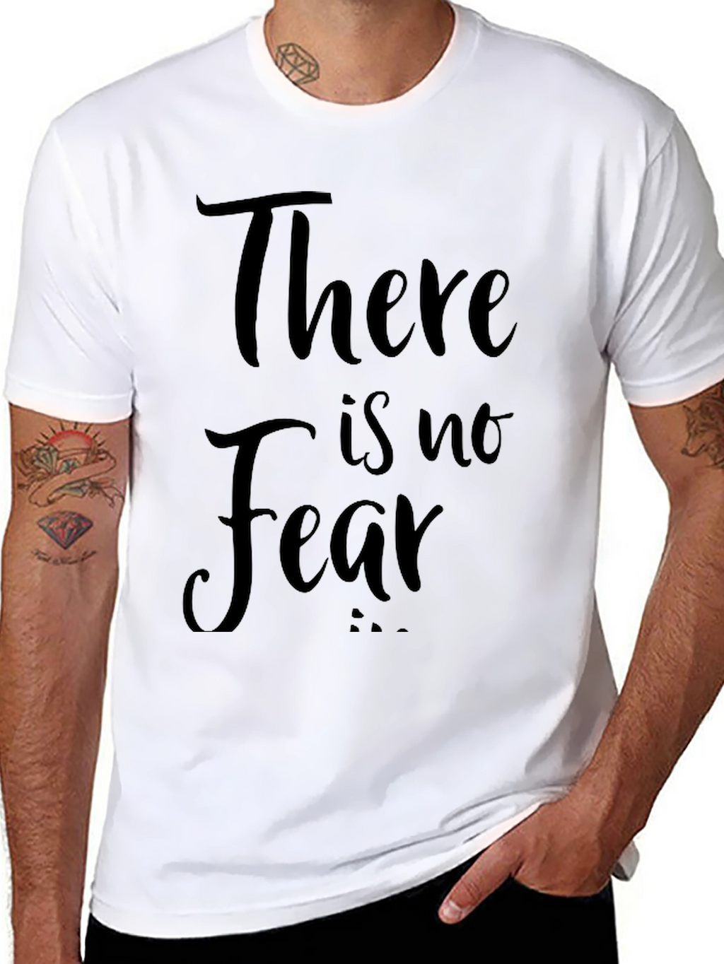 There is No Fear - Black Graphic T-Shirt