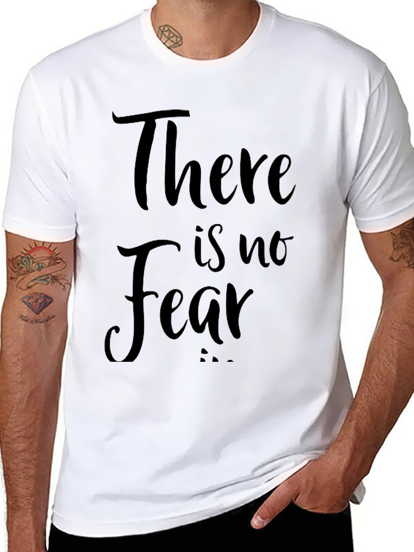 There is No Fear - Black Graphic T-Shirt