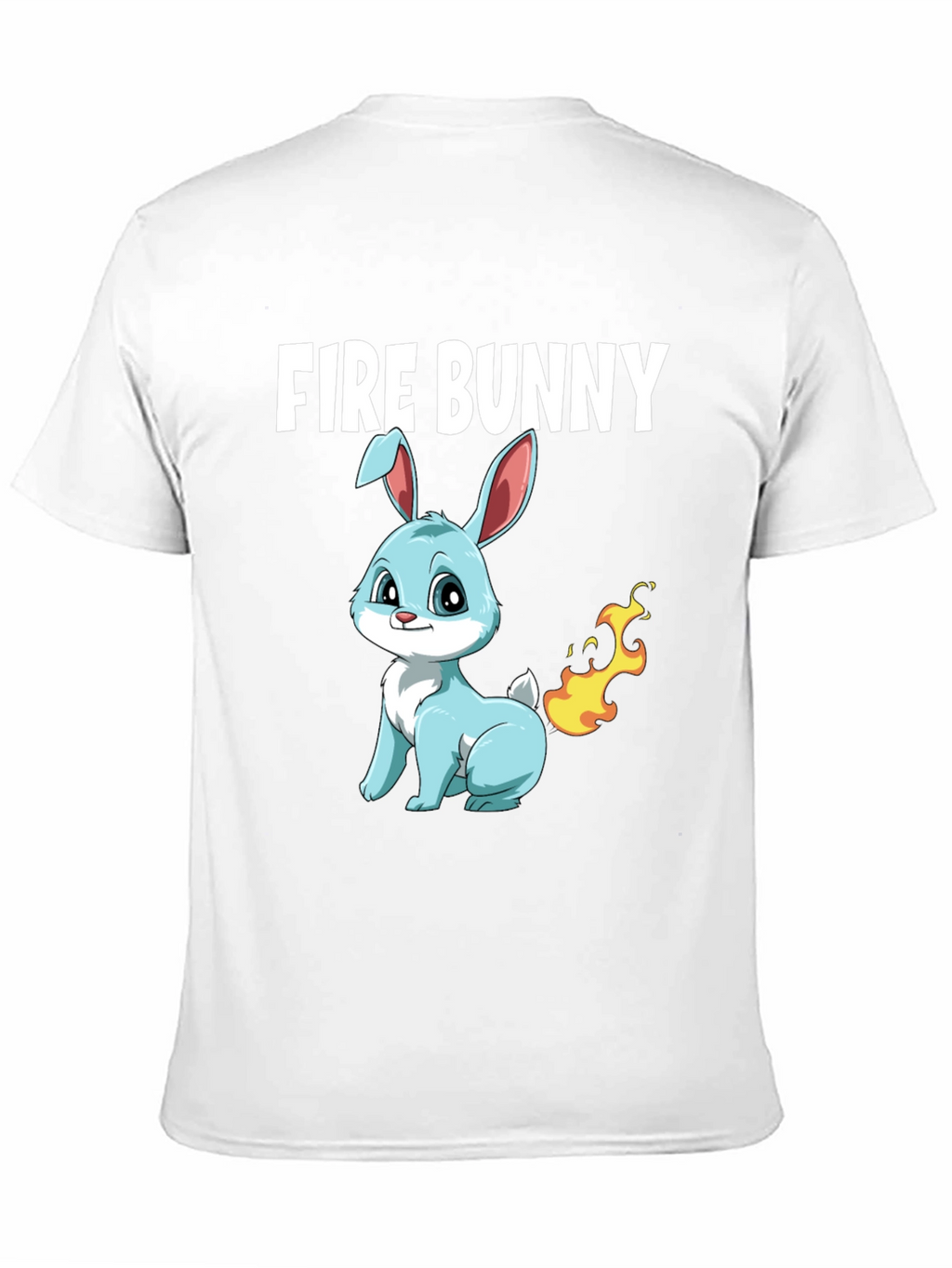 Fire Bunny T-Shirt - Cute Cartoon Design