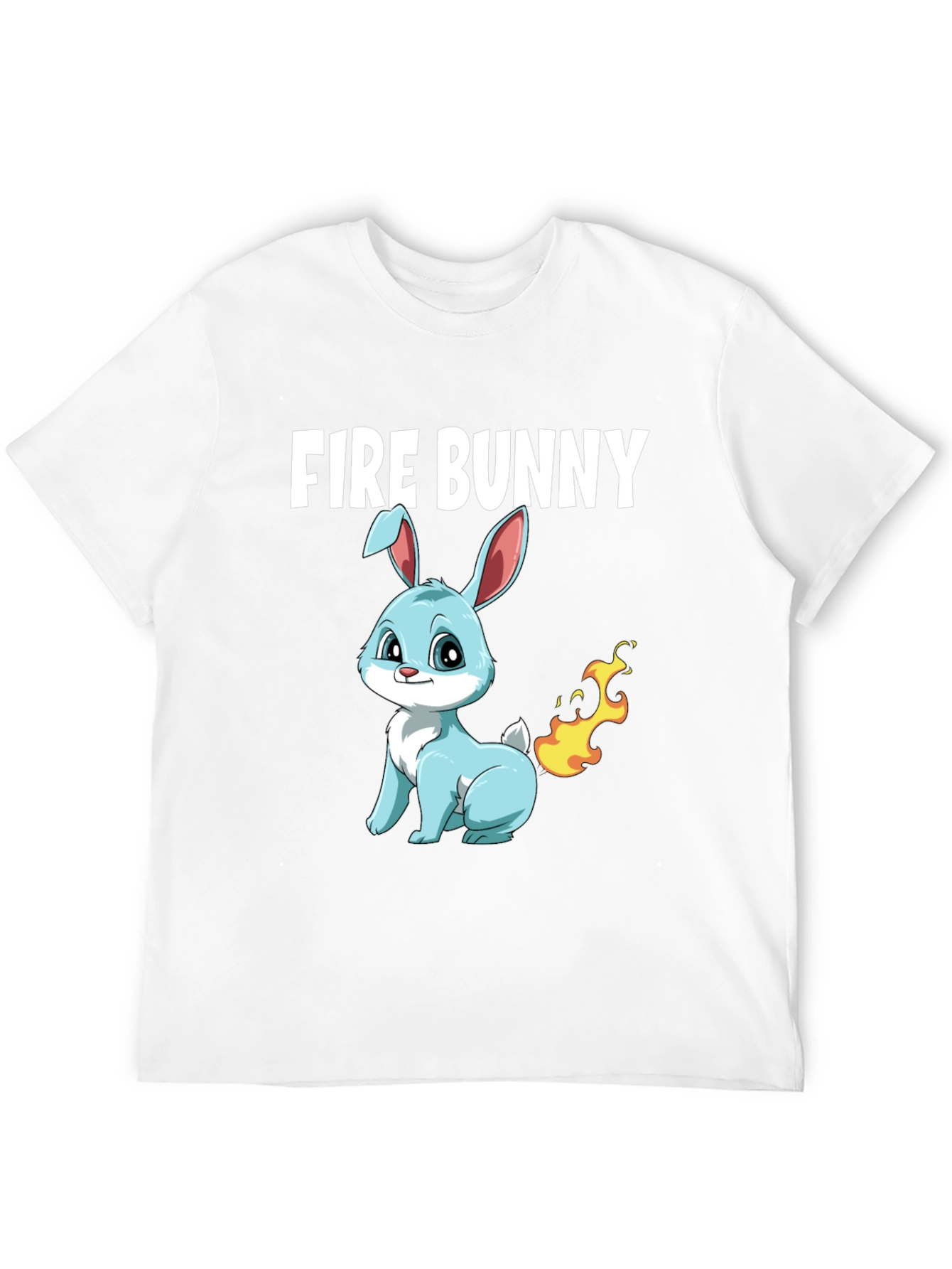 Fire Bunny T-Shirt - Cute Cartoon Design