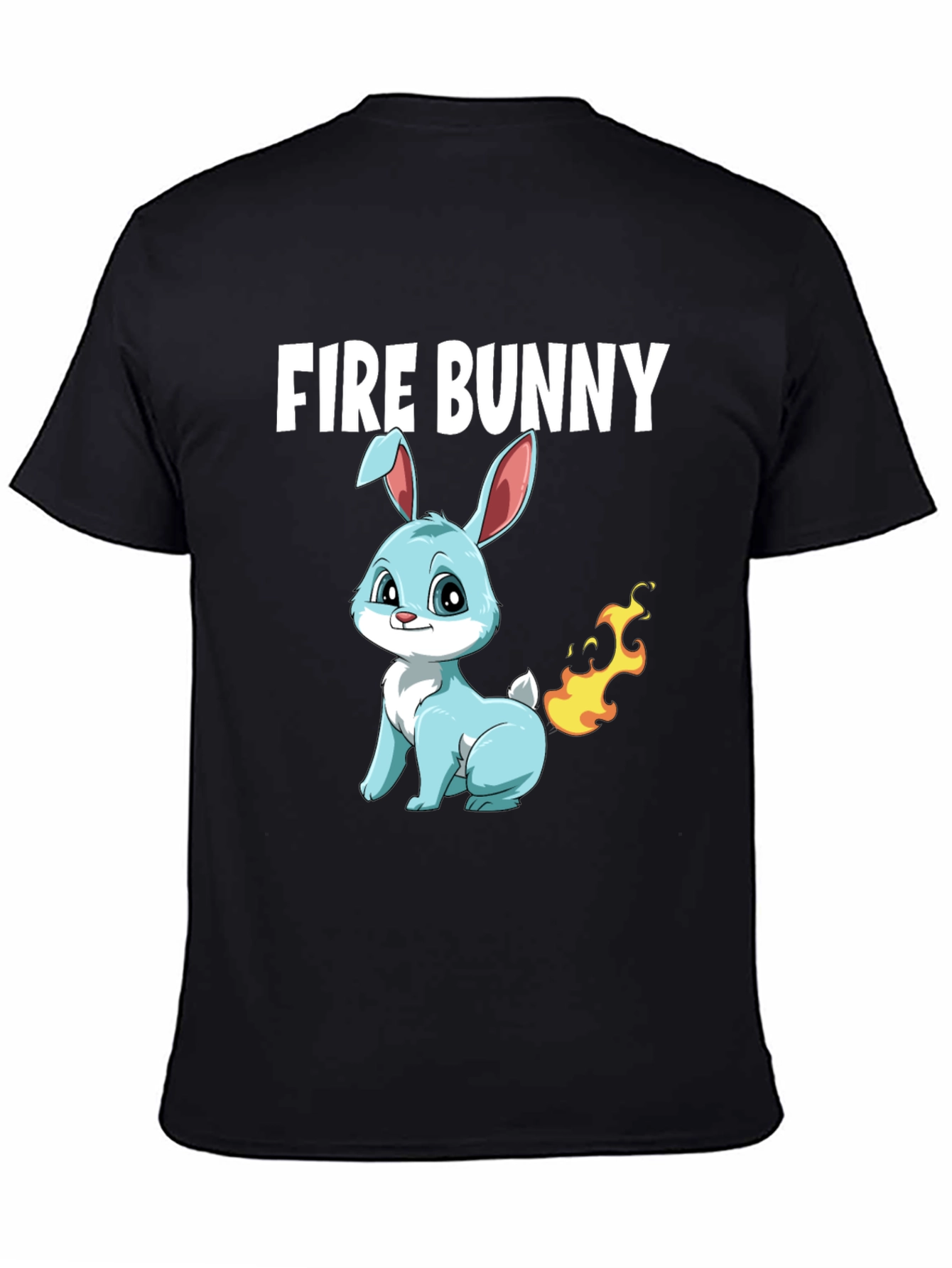 Fire Bunny T-Shirt - Cute Cartoon Design