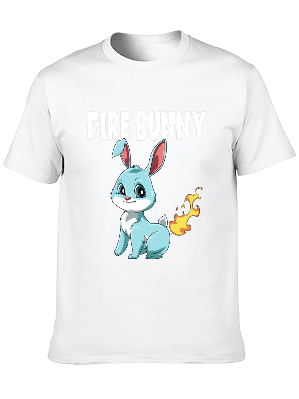 Fire Bunny T-Shirt - Cute Cartoon Design