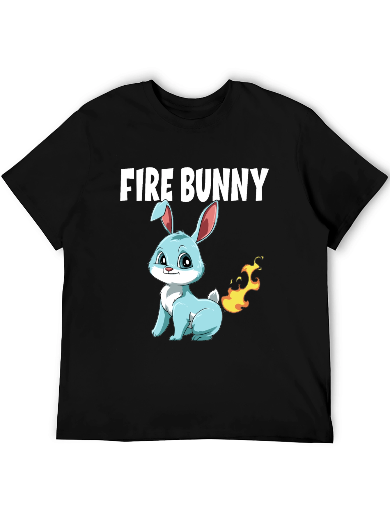 Fire Bunny T-Shirt - Cute Cartoon Design
