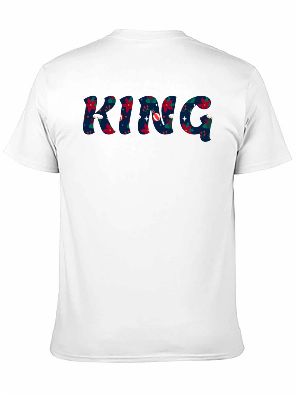 King Christmas Pattern Crew Neck T-Shirt