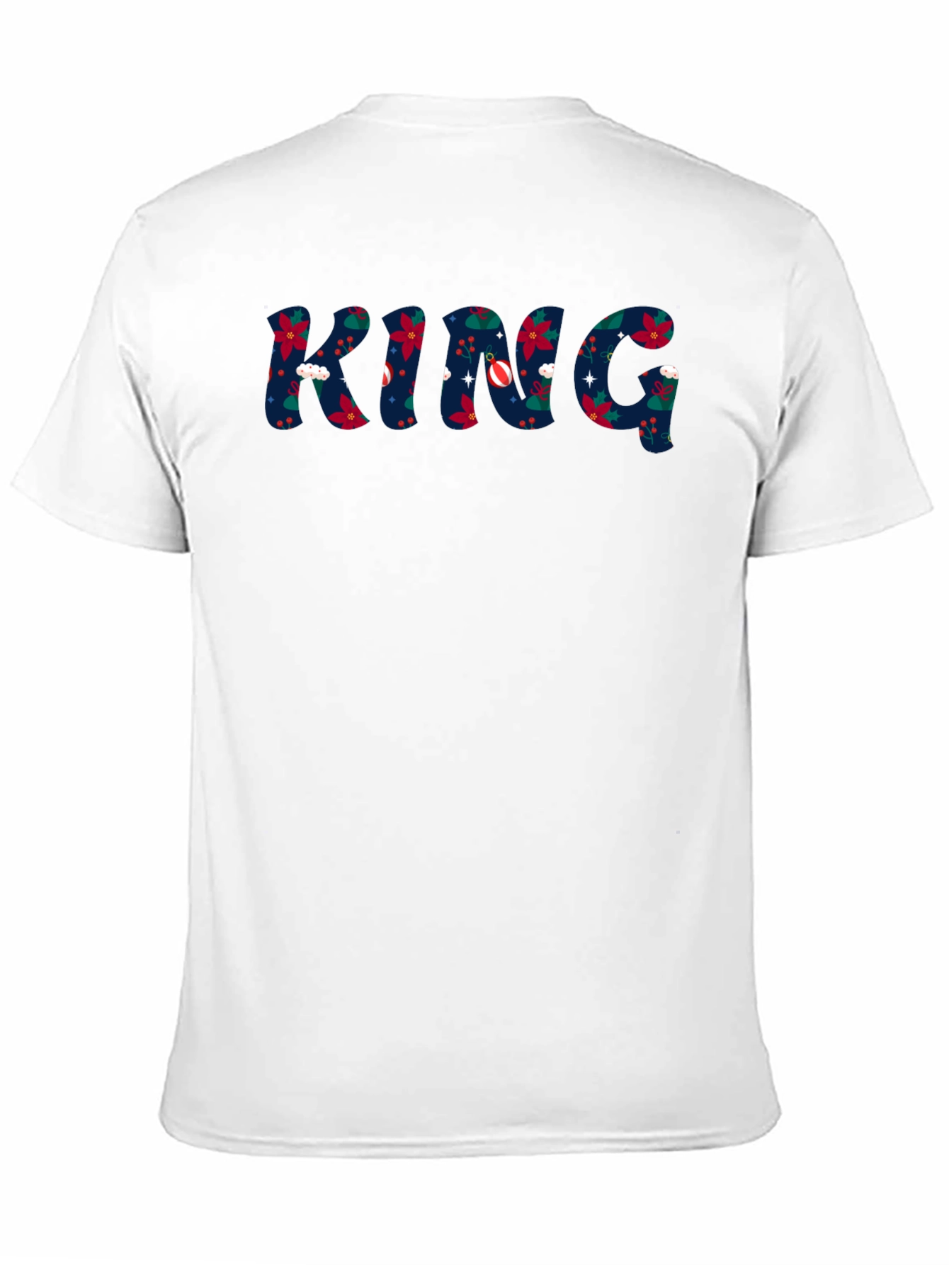 King Christmas Pattern Crew Neck T-Shirt