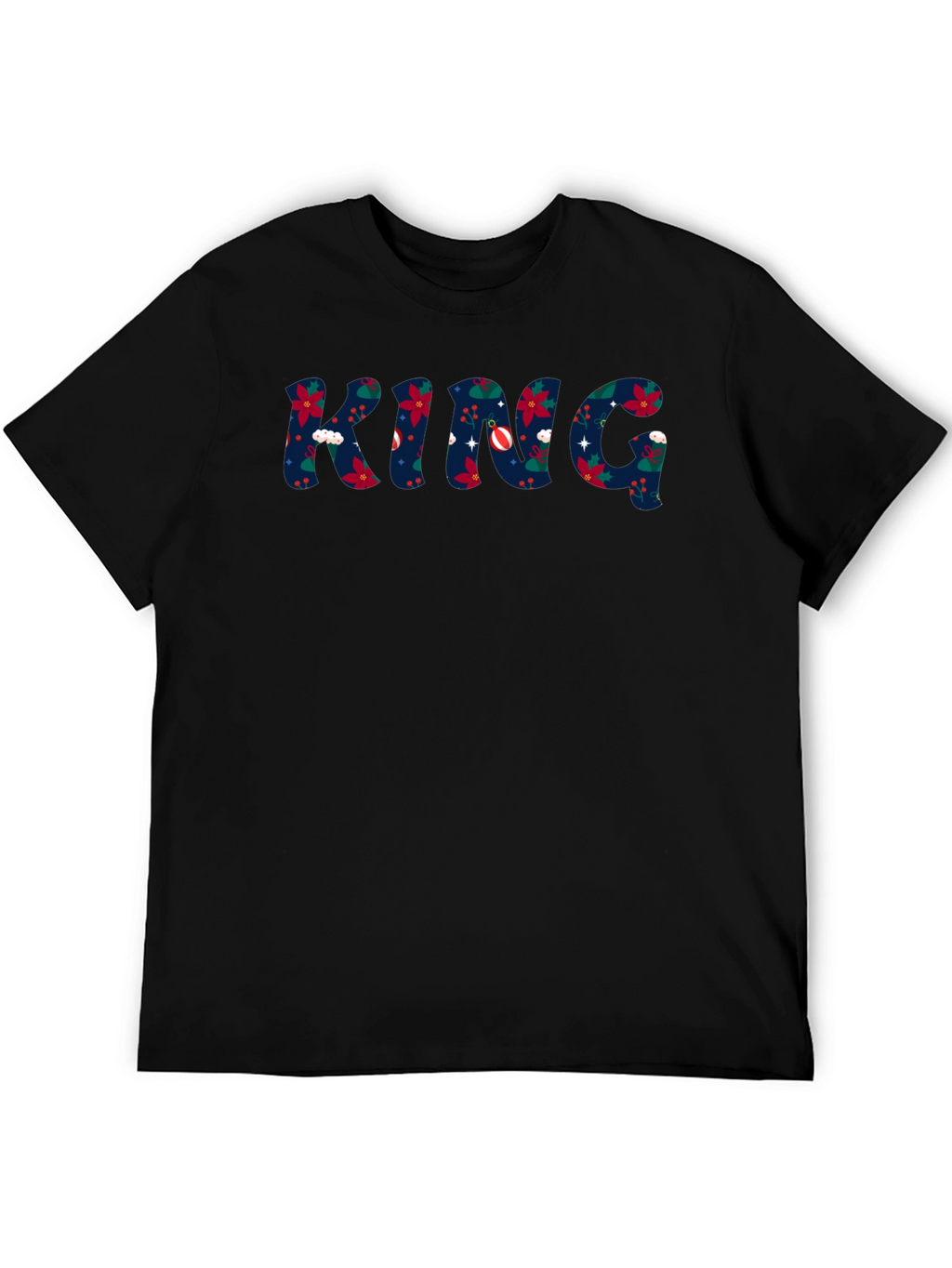 King Christmas Pattern Crew Neck T-Shirt