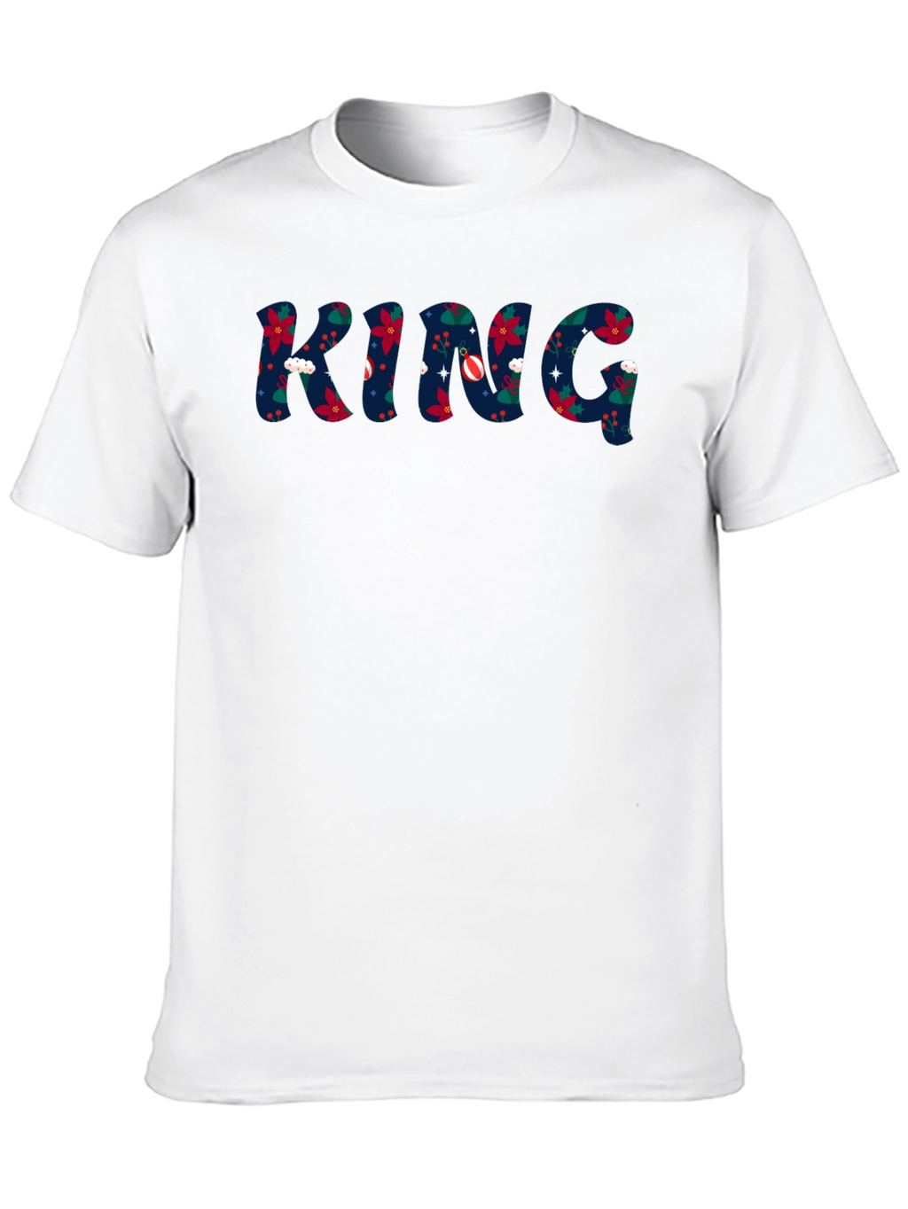 King Christmas Pattern Crew Neck T-Shirt