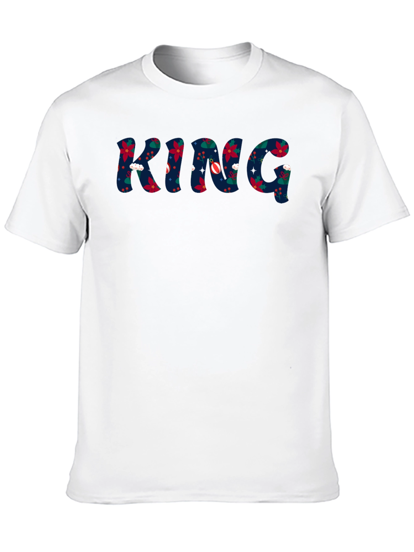 King Christmas Pattern Crew Neck T-Shirt