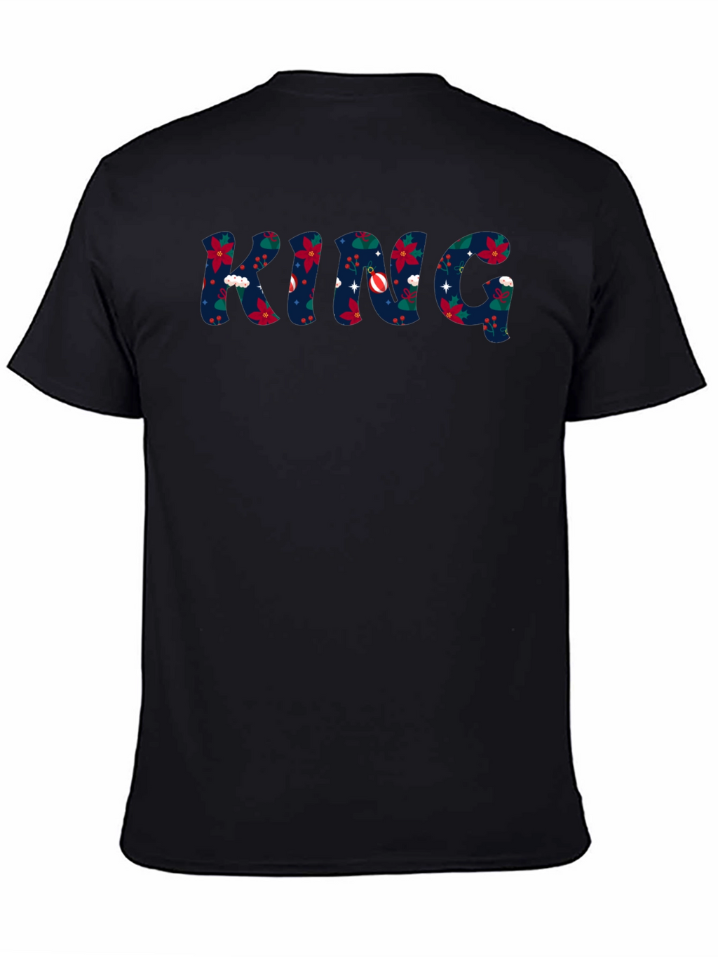 King Christmas Pattern Crew Neck T-Shirt
