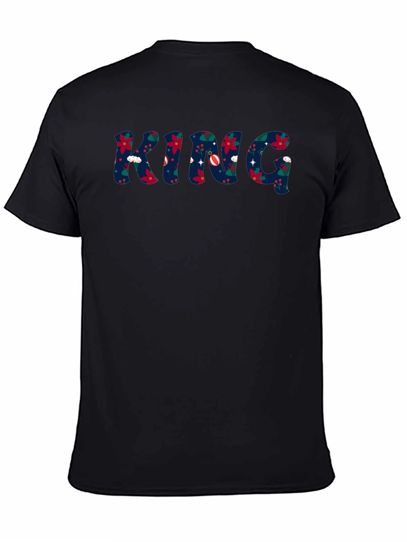 King Christmas Pattern Crew Neck T-Shirt