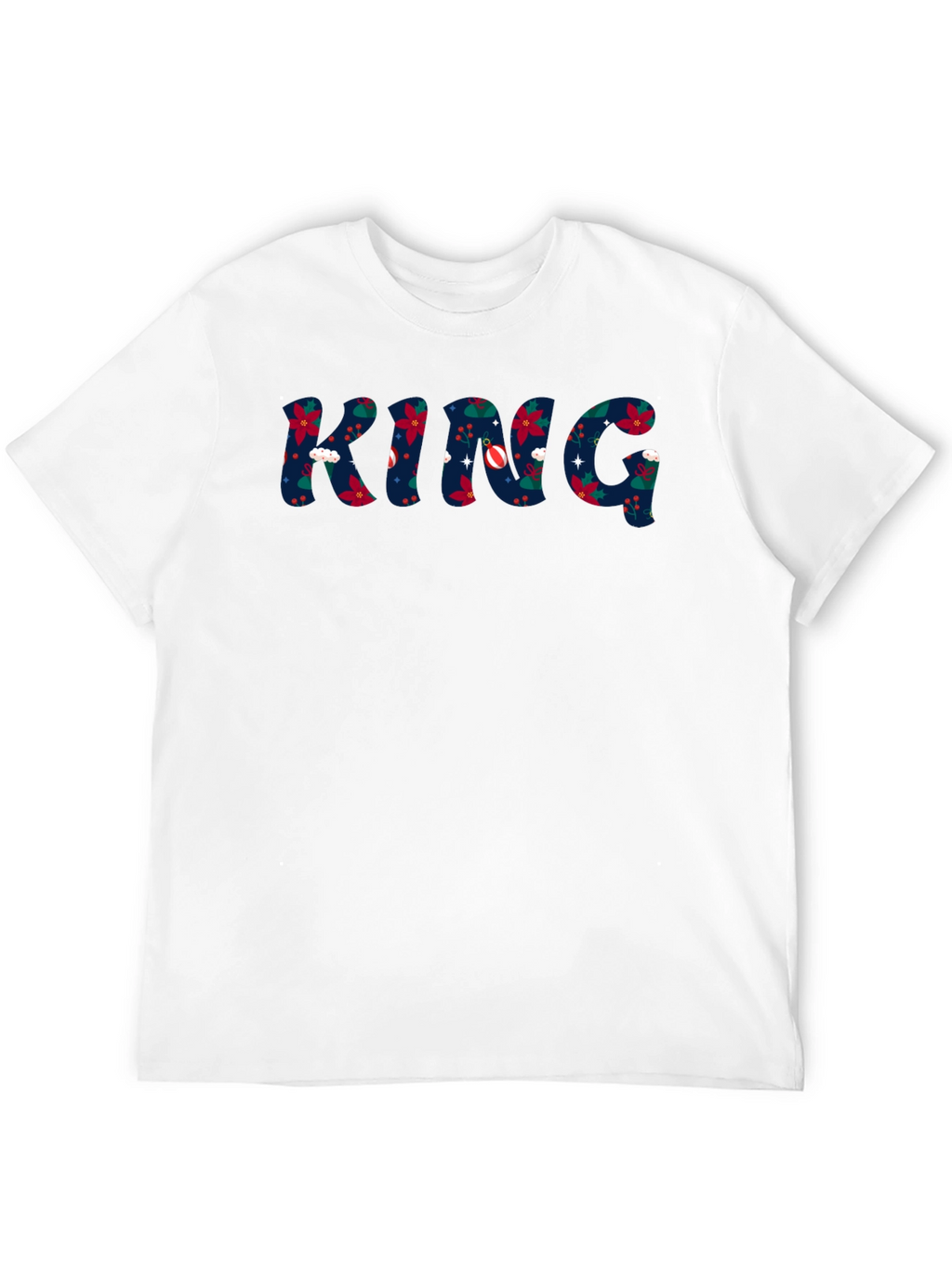 King Christmas Pattern Crew Neck T-Shirt