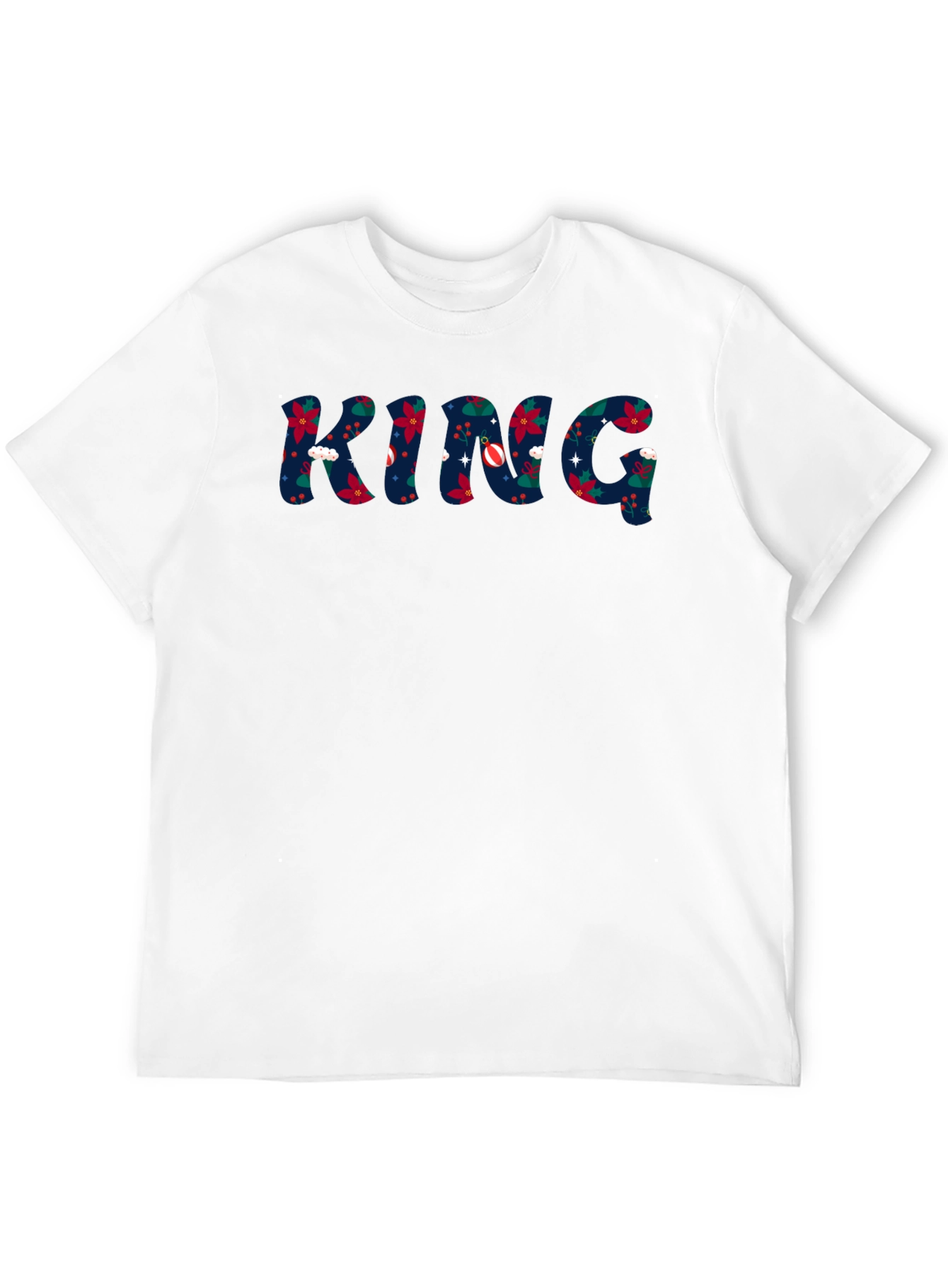 King Christmas Pattern Crew Neck T-Shirt