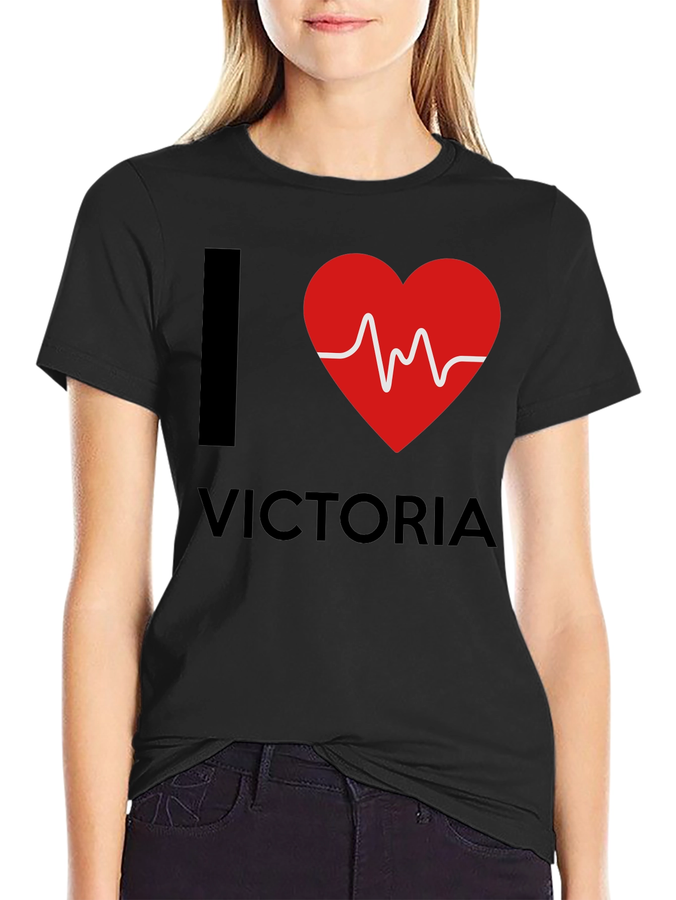 I Love Victoria T-Shirt - Black Novelty Tee