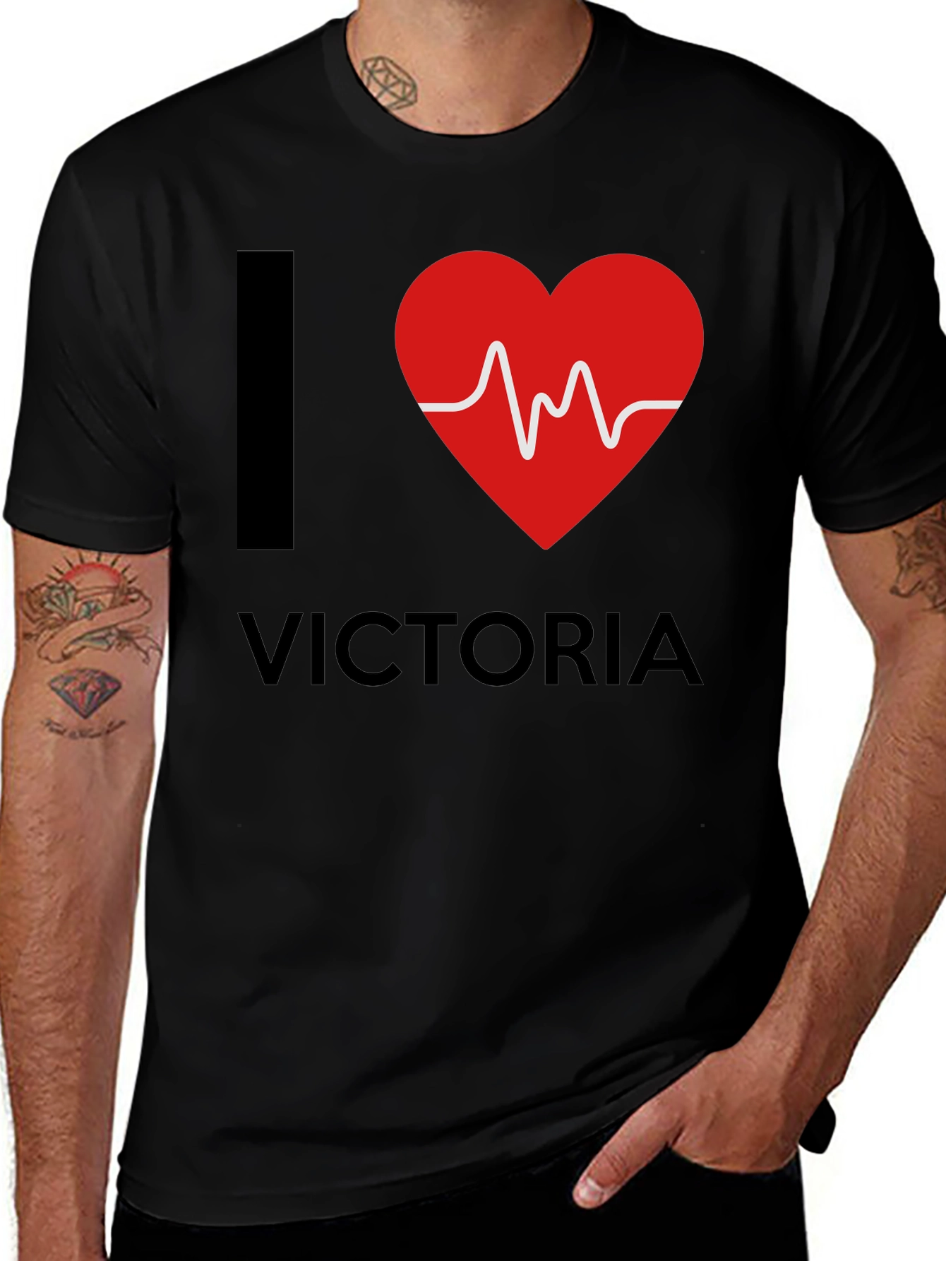 I Love Victoria T-Shirt - Black Novelty Tee