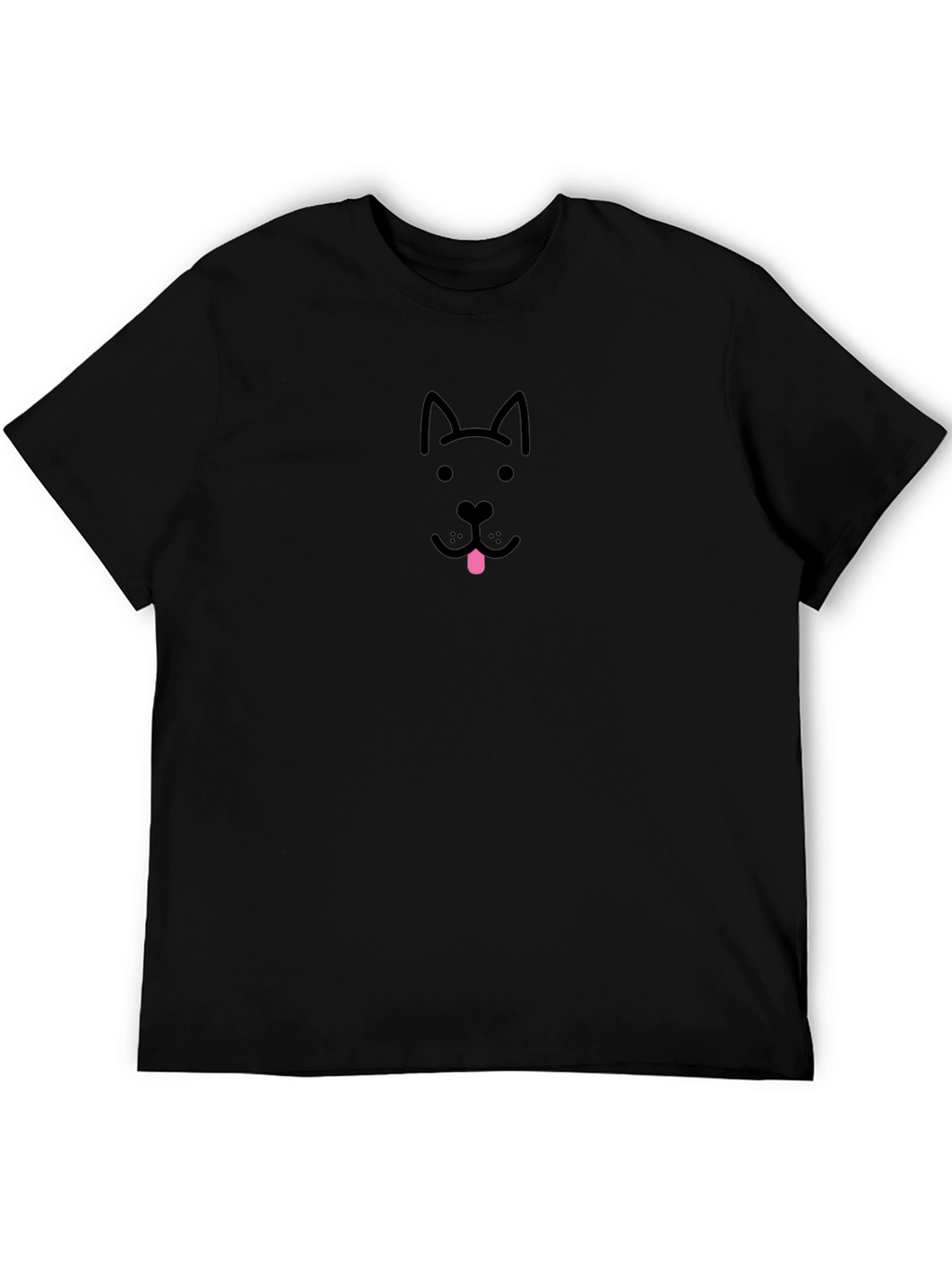 Dog Face Graphic Tee - Black