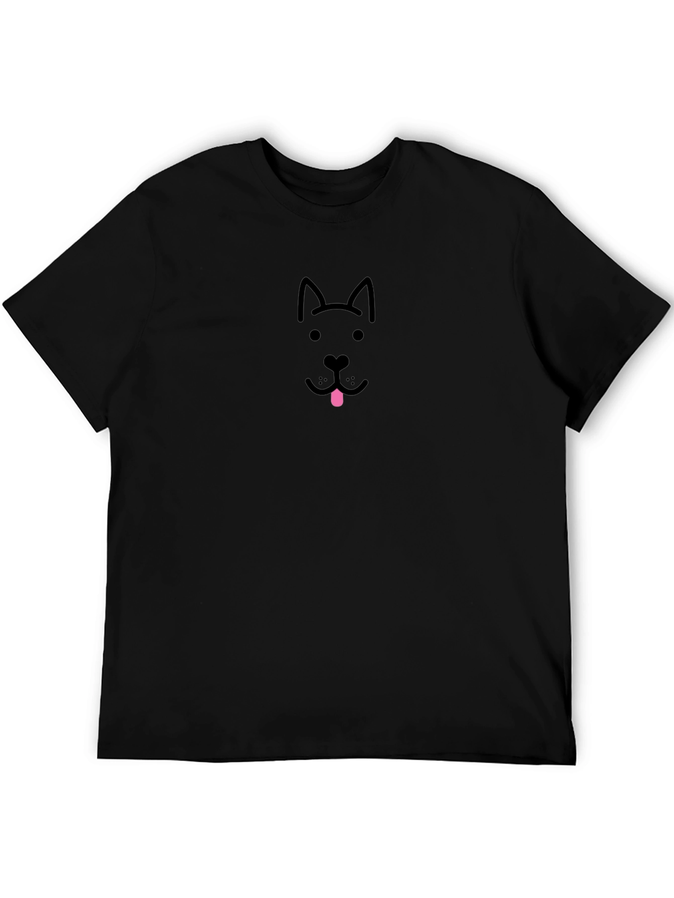 Dog Face Graphic Tee - Black