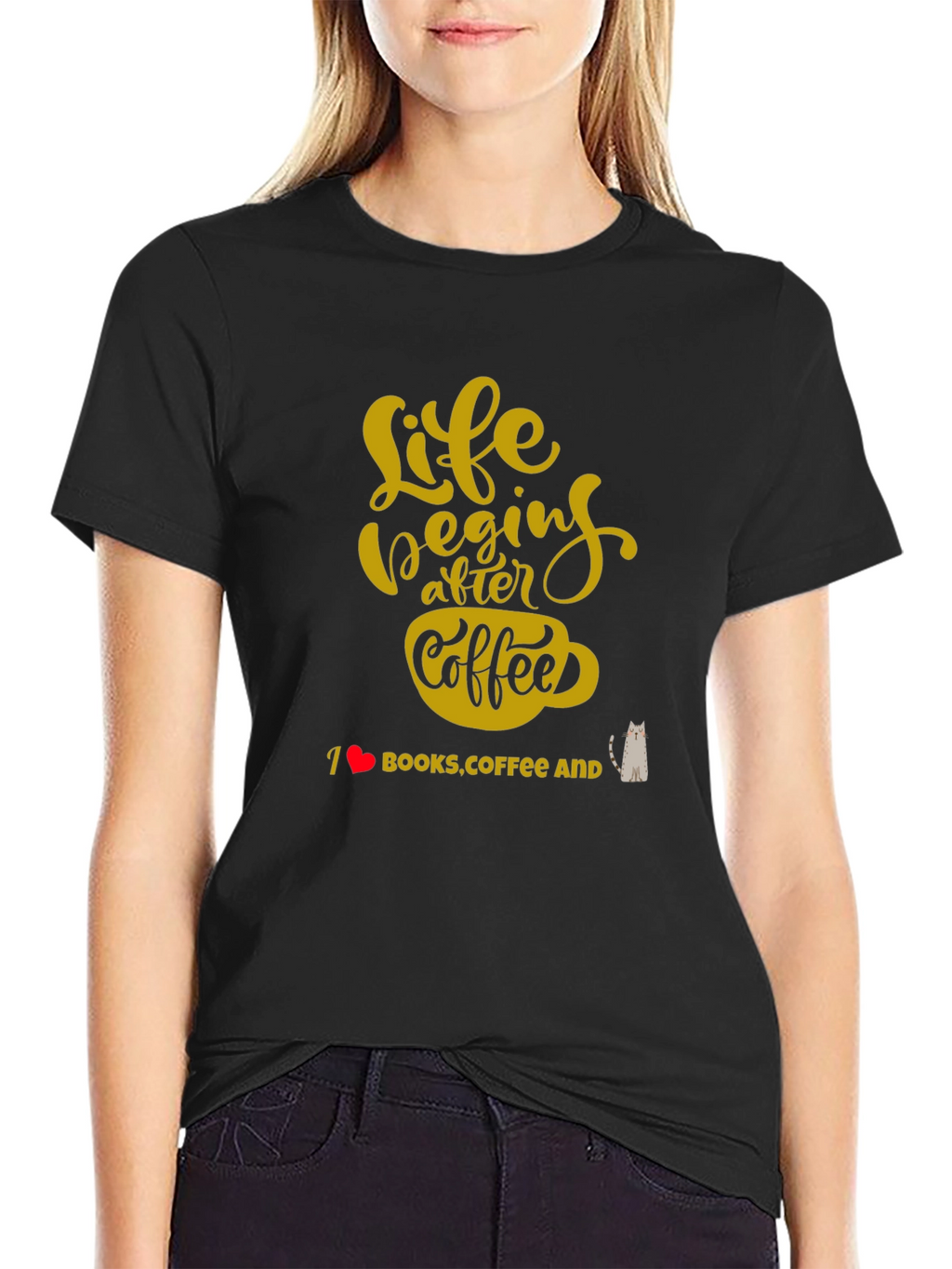 Life Begins After Coffee Graphic T-Shirt