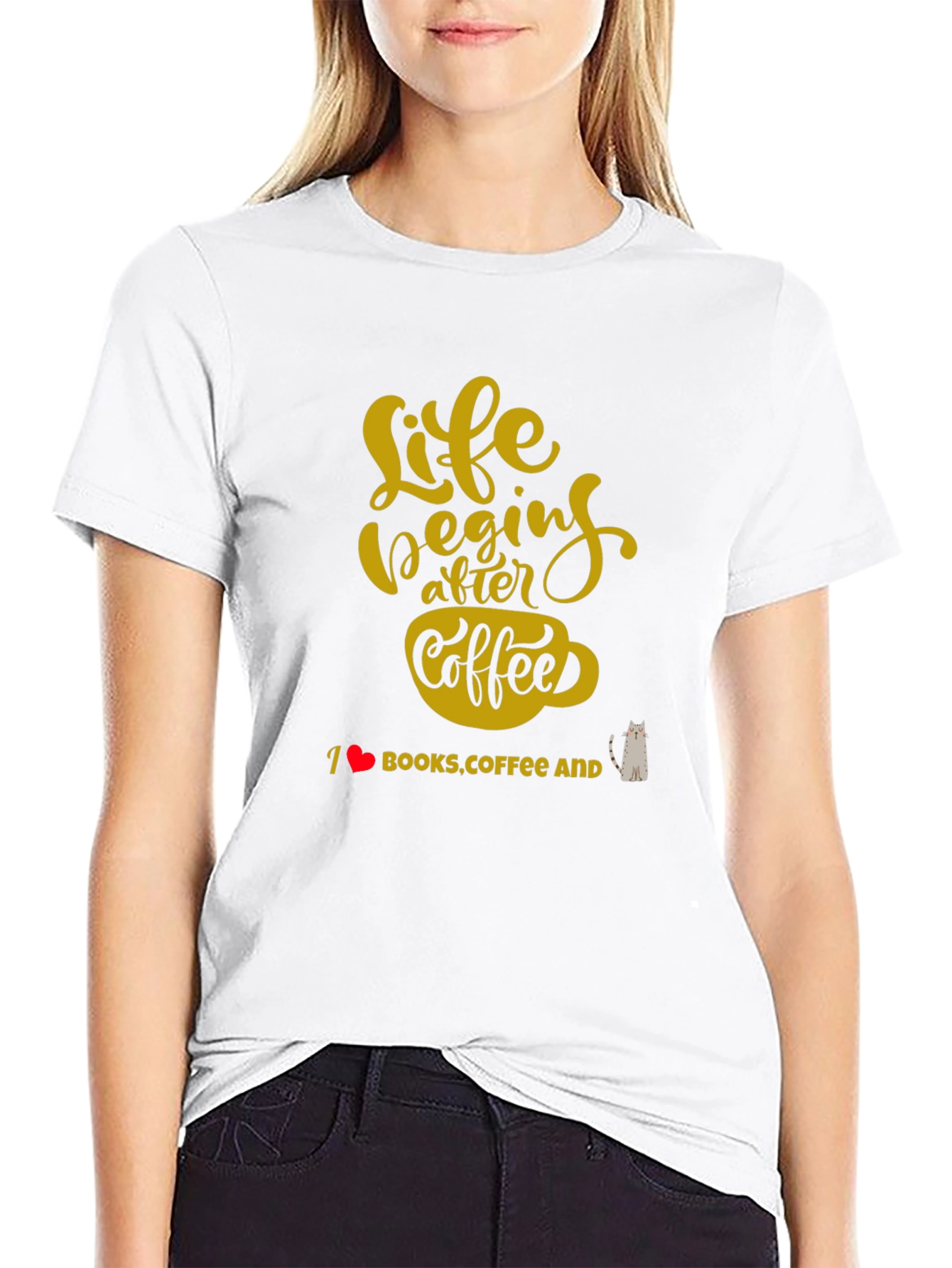 Life Begins After Coffee Graphic T-Shirt