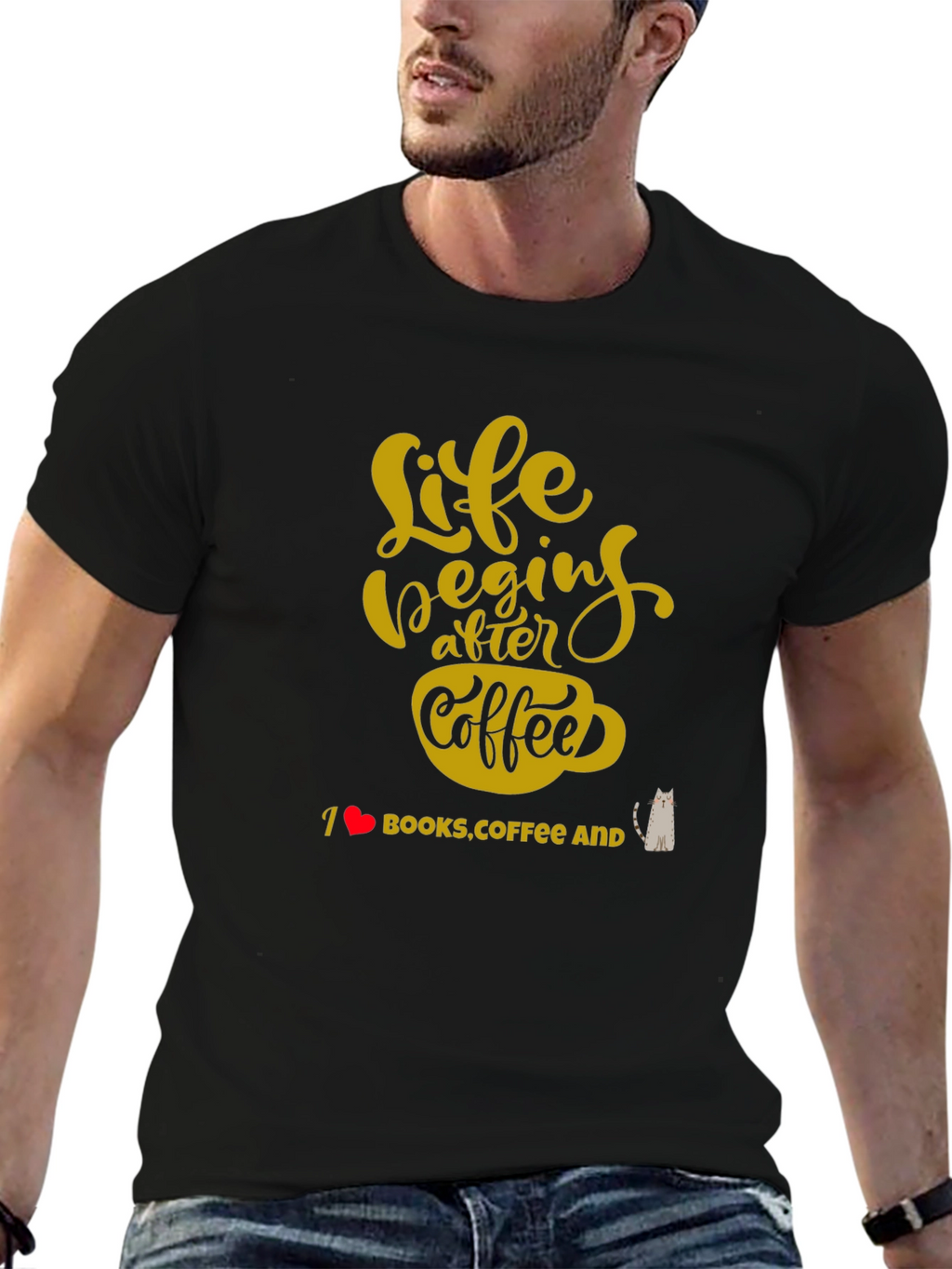 Life Begins After Coffee Graphic T-Shirt