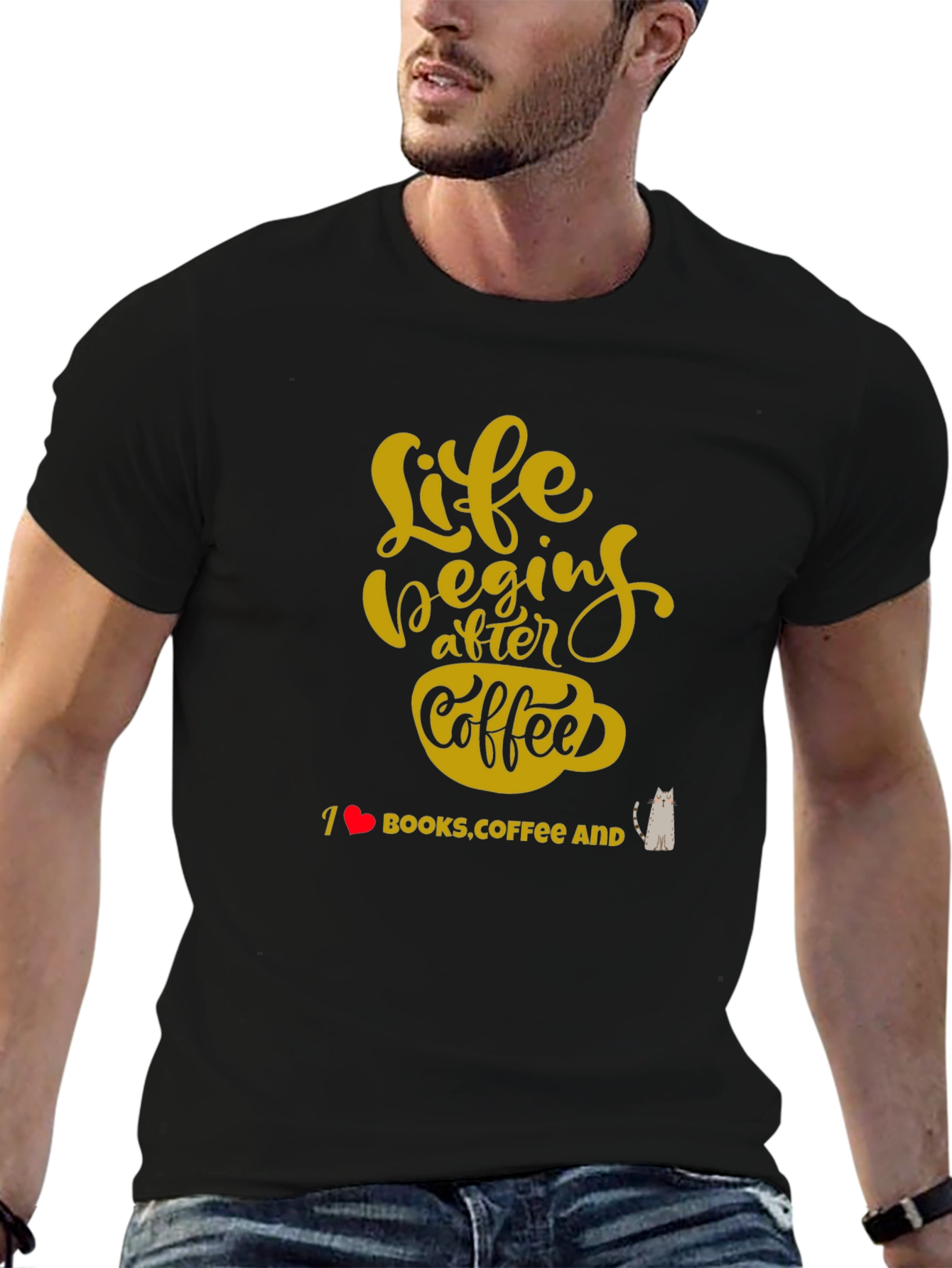 Life Begins After Coffee Graphic T-Shirt