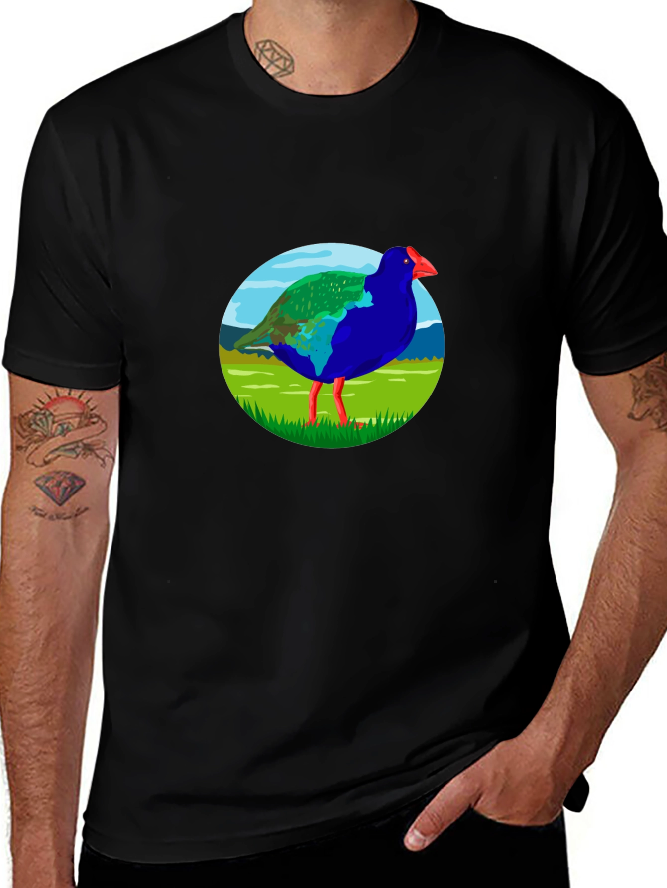 Takahē Bird Graphic Black T-Shirt