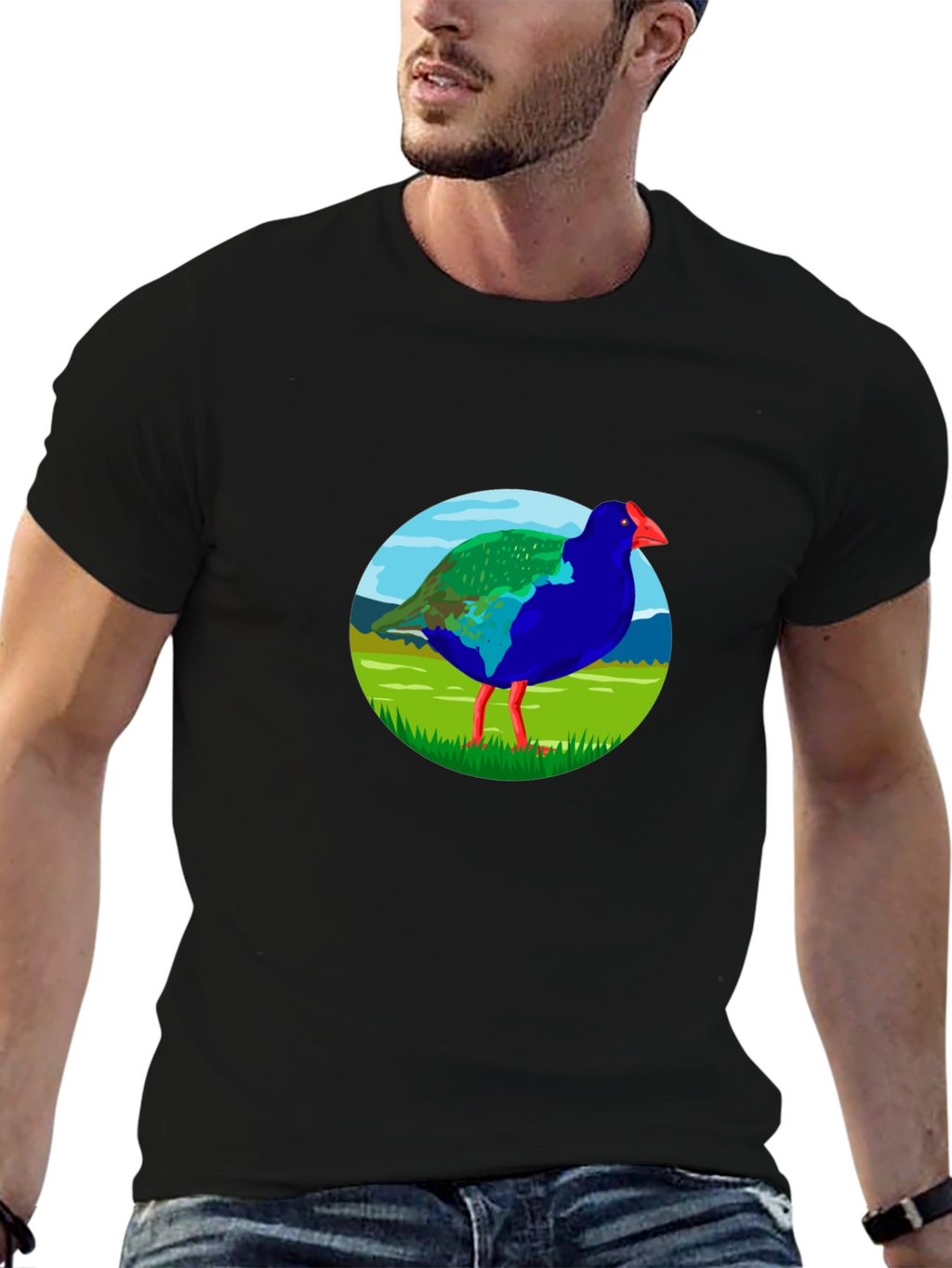 Takahē Bird Graphic Black T-Shirt