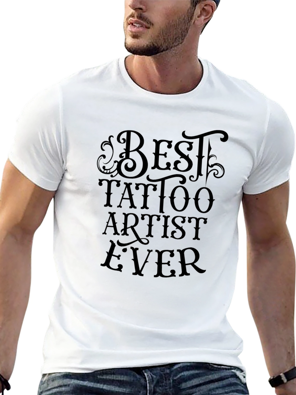 Best Tattoo Artist Ever T-Shirt - Black Cotton Tee