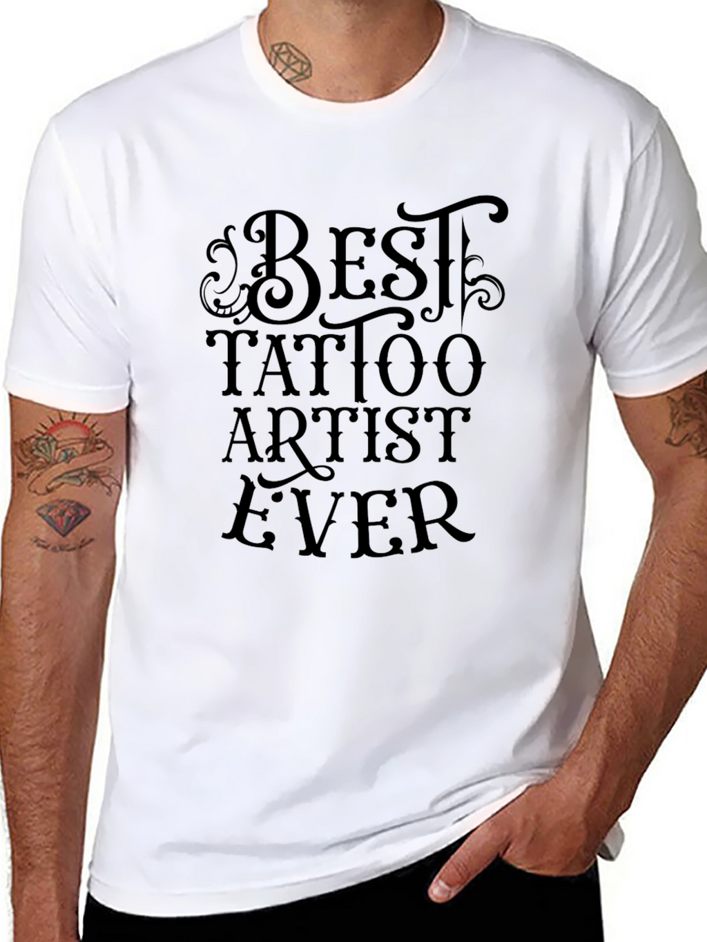 Best Tattoo Artist Ever T-Shirt - Black Cotton Tee