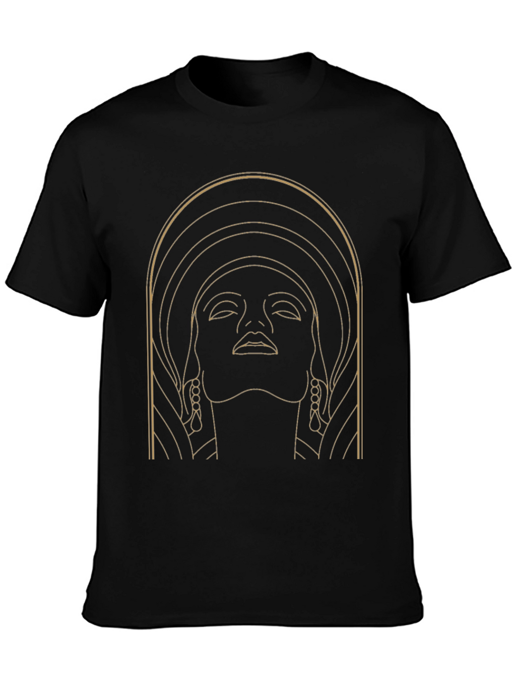 Art Deco Woman Graphic Black T-Shirt