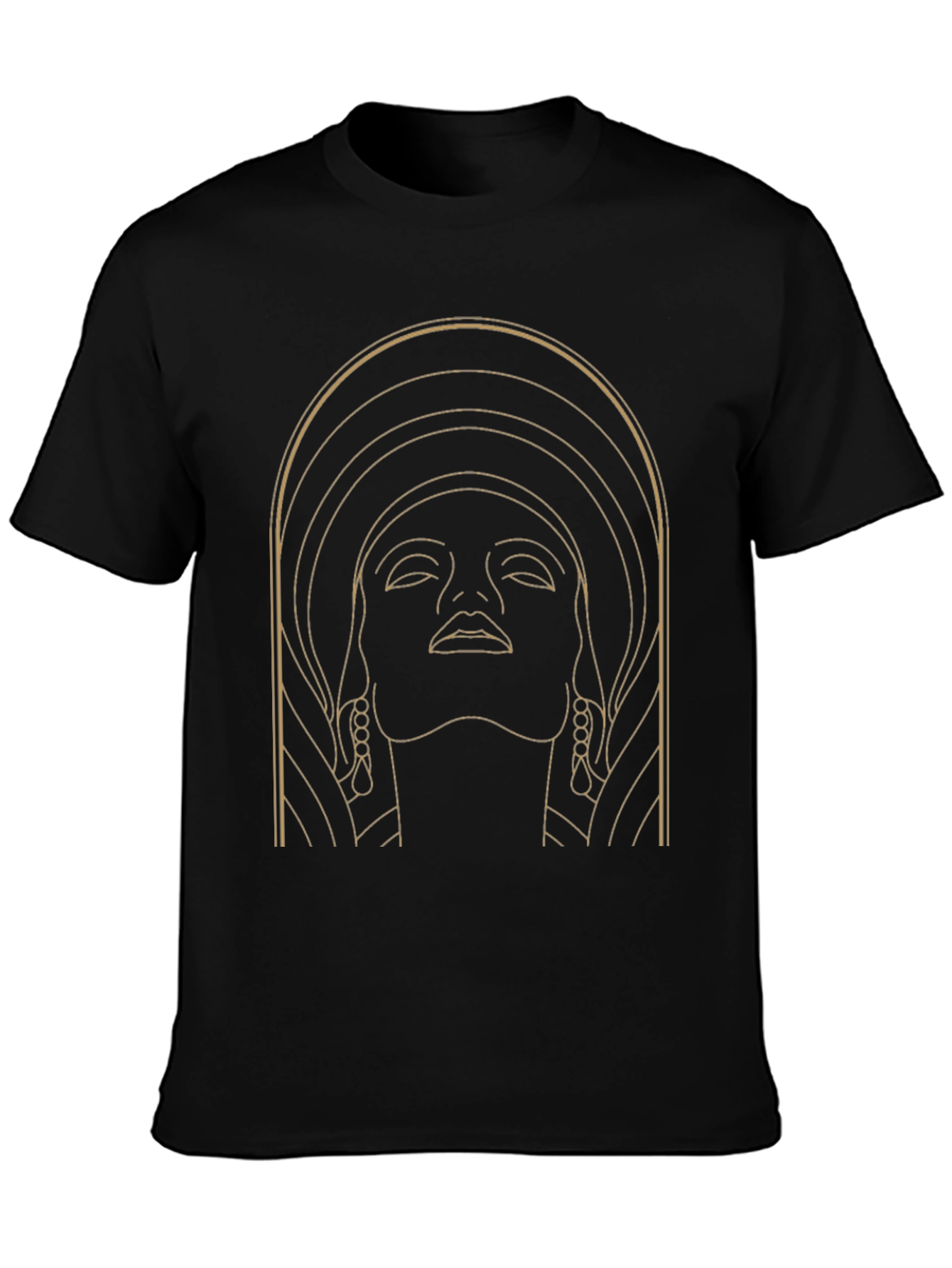 Art Deco Woman Graphic Black T-Shirt