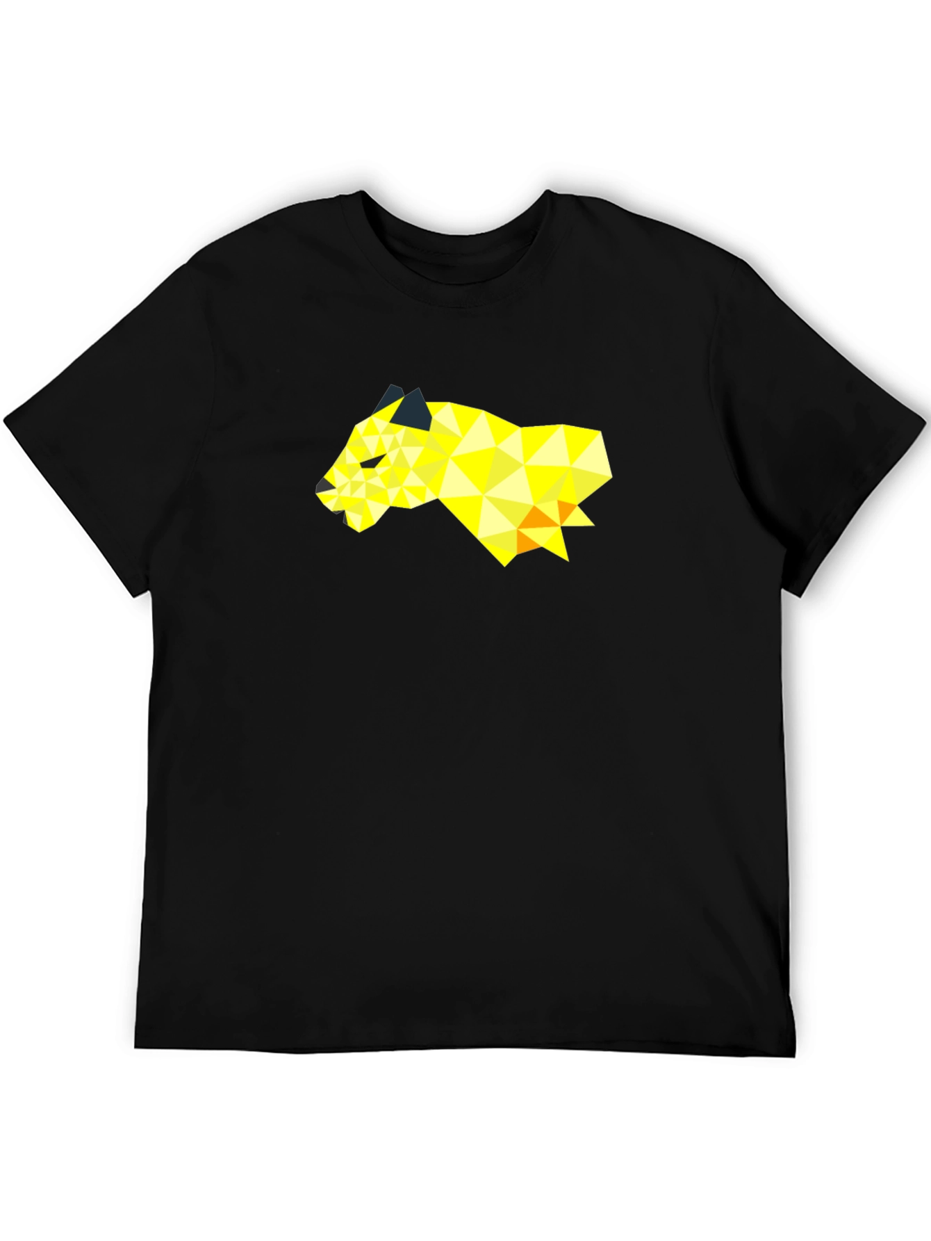 Geometric Panda Graphic Tee - Modern Black T-Shirt