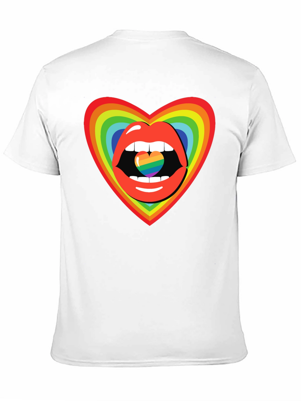 Rainbow Heart Lips Graphic Tee