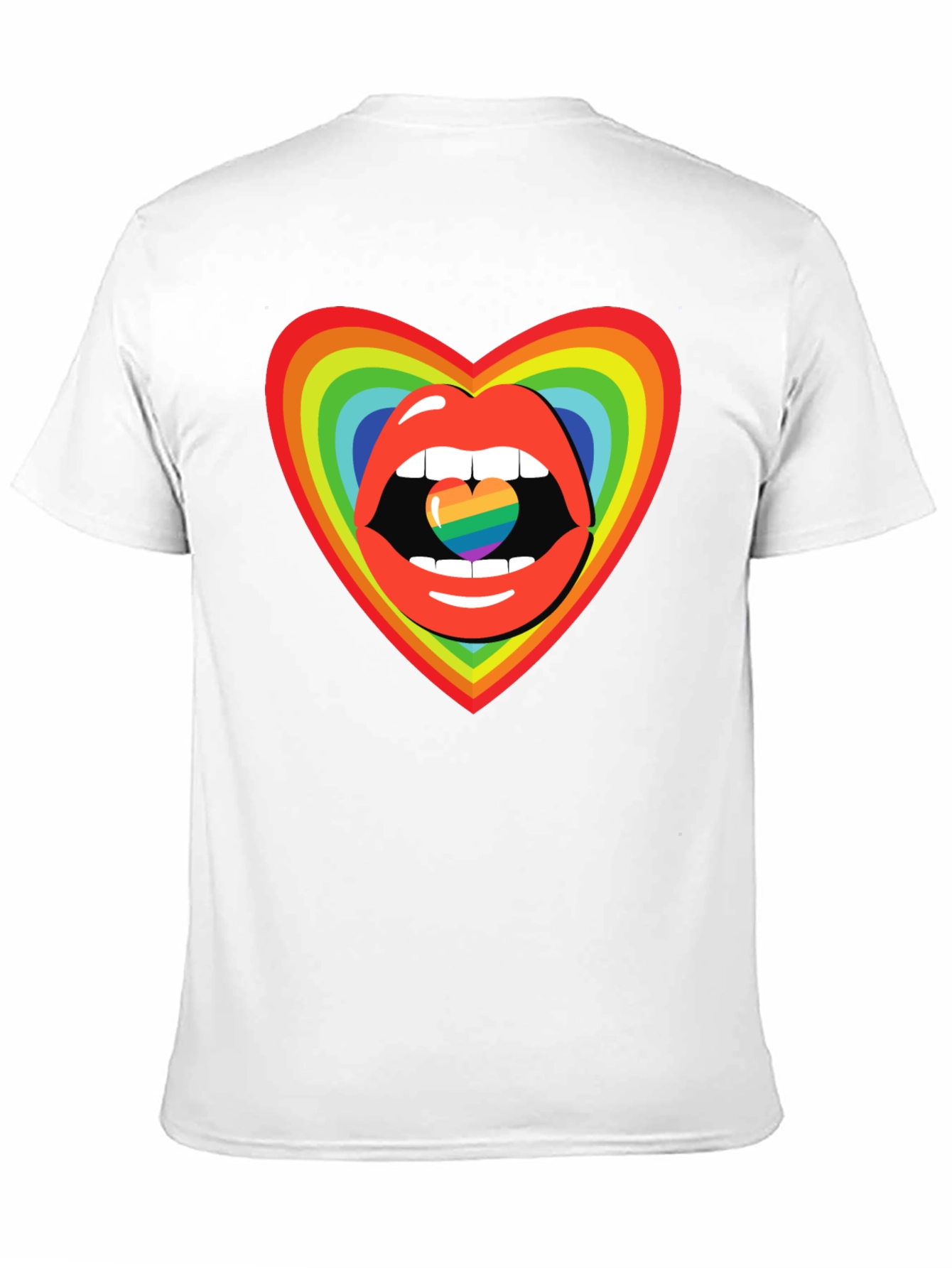 Rainbow Heart Lips Graphic Tee