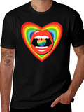 Rainbow Heart Lips Graphic Tee